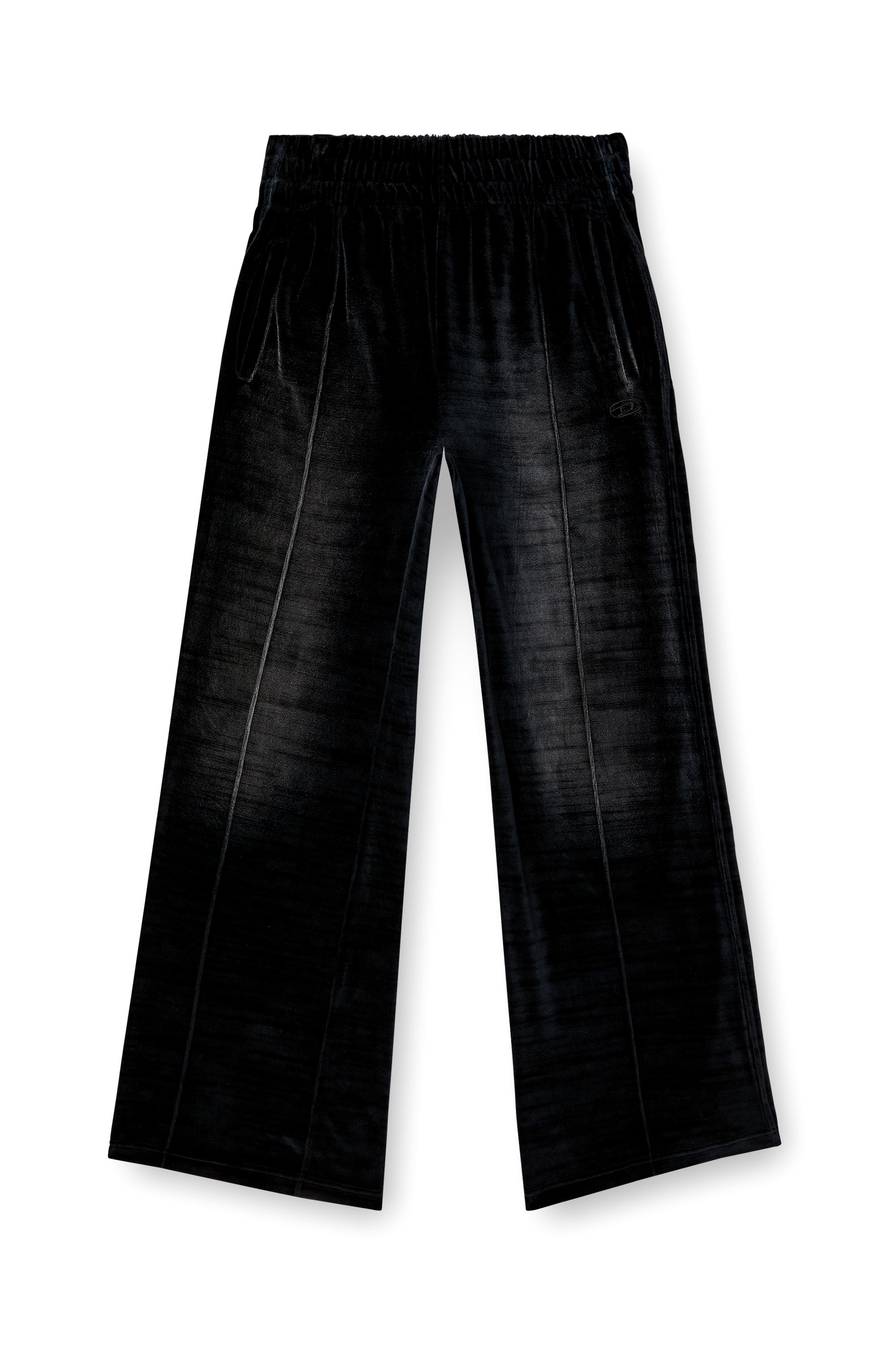 Diesel - P-OZAMP-BAND, Man's Faded velvet track pants in Black - 3