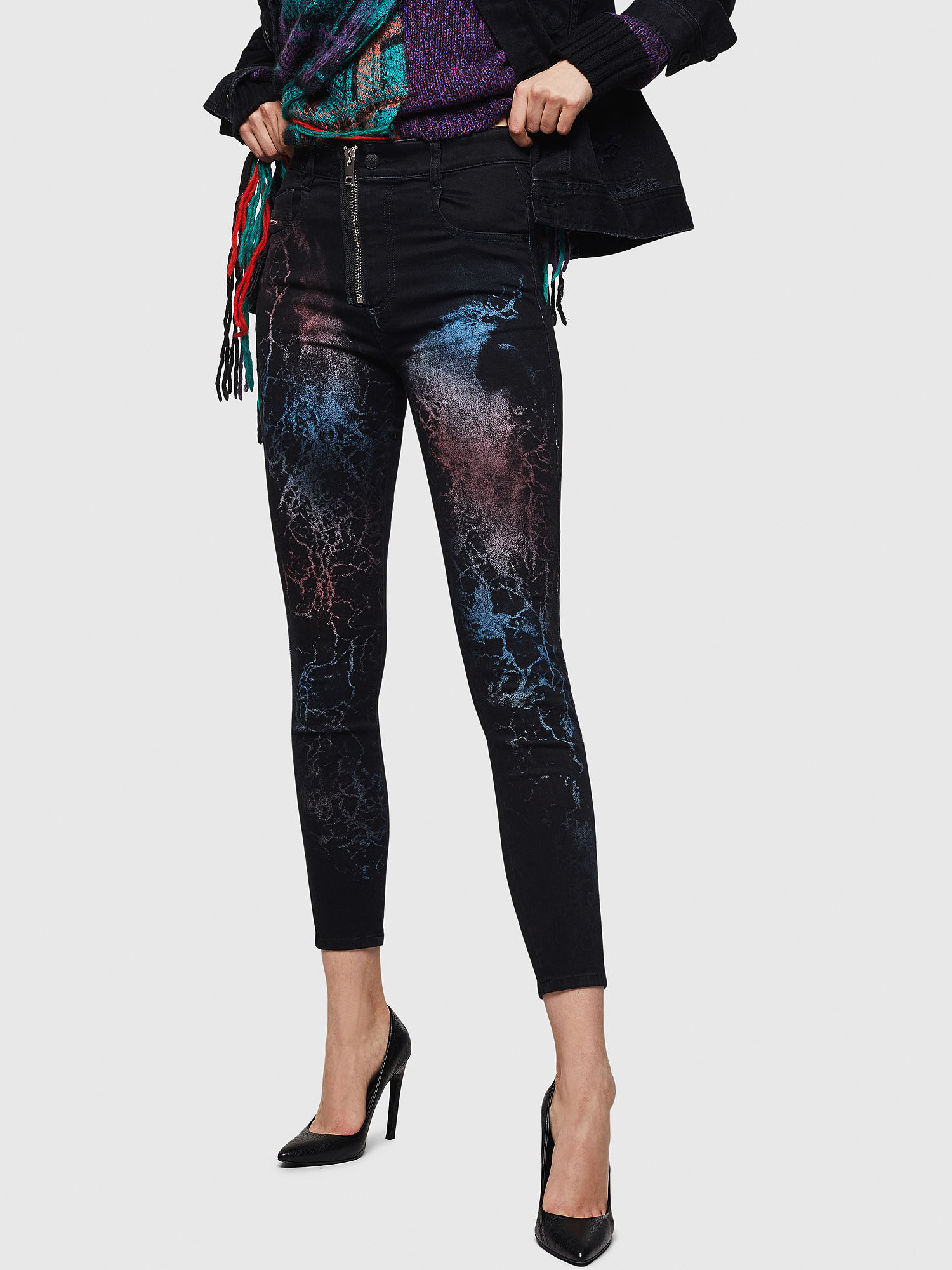 Slandy High 069IY, Black/Dark grey Diesel - Slandy High 069IY, Black/Dark grey - Jeans - Image 1