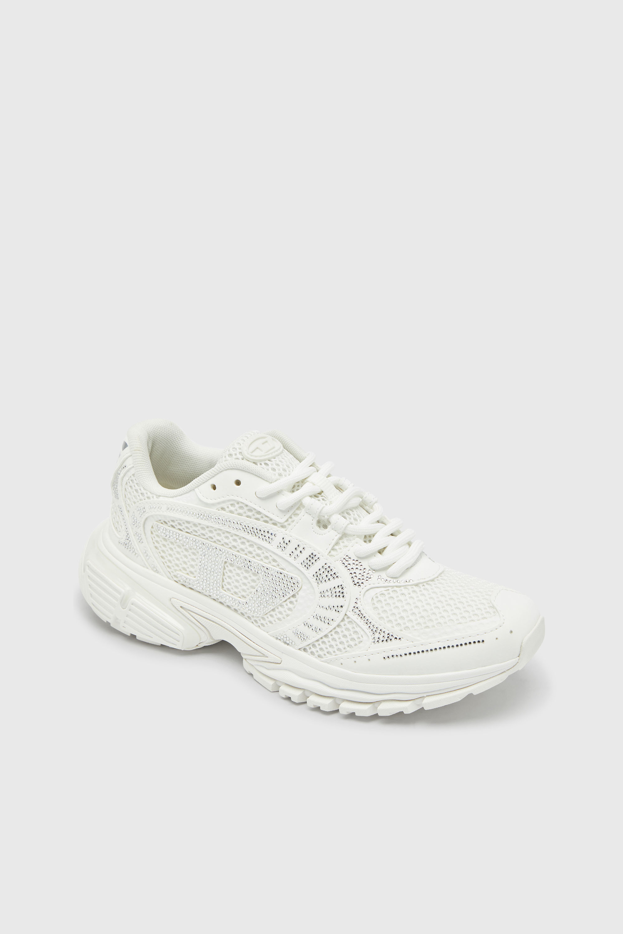 Diesel - S-PRO-V-DENSE LOW W, Woman's S-Pro-V-Dense - Mesh sneakers with crystals in White - 6