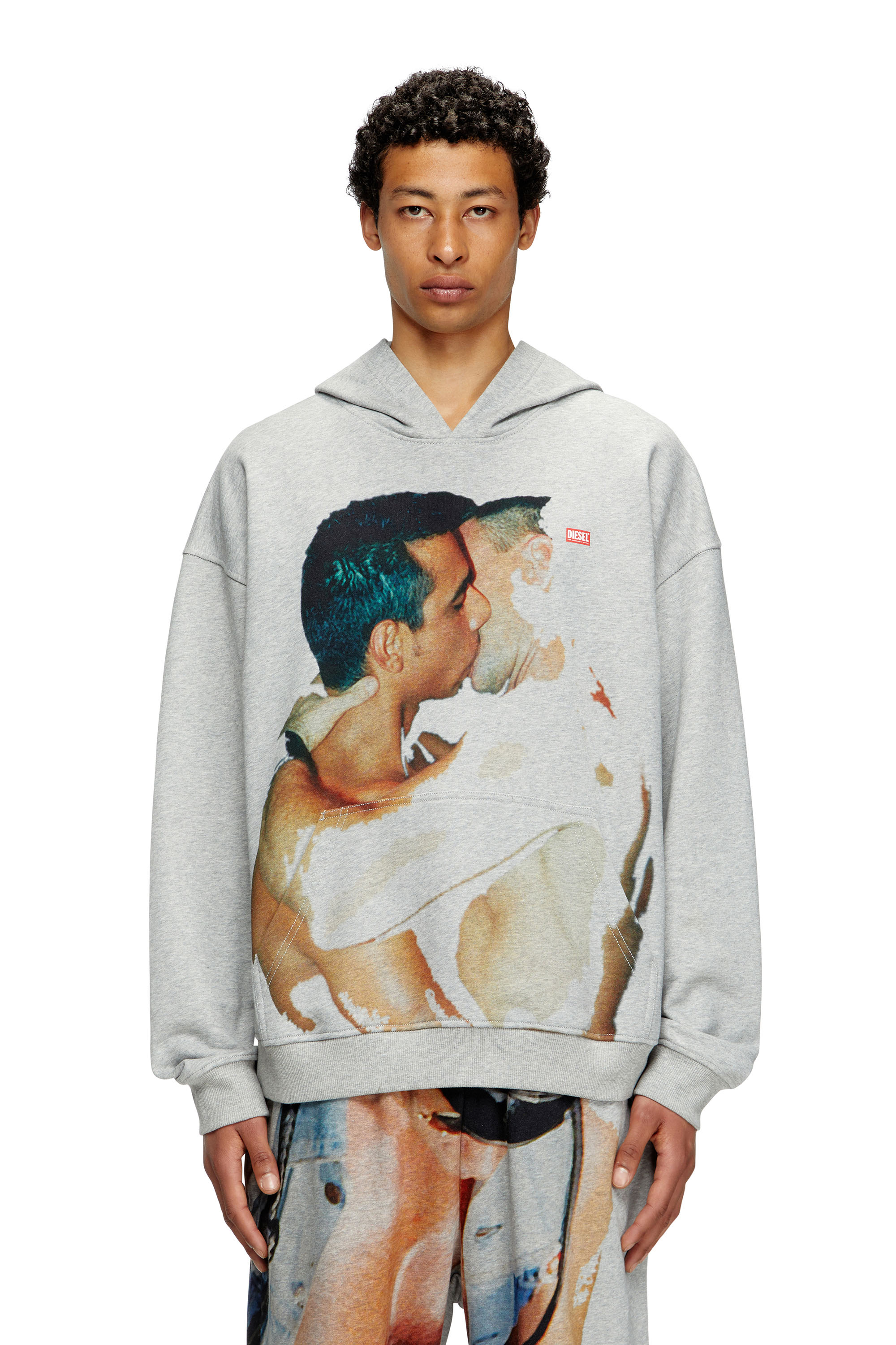 Diesel - PR-S-BOXT-HOOD-TOM25, Unisex's Hoodie with graphic print in Grey - 3