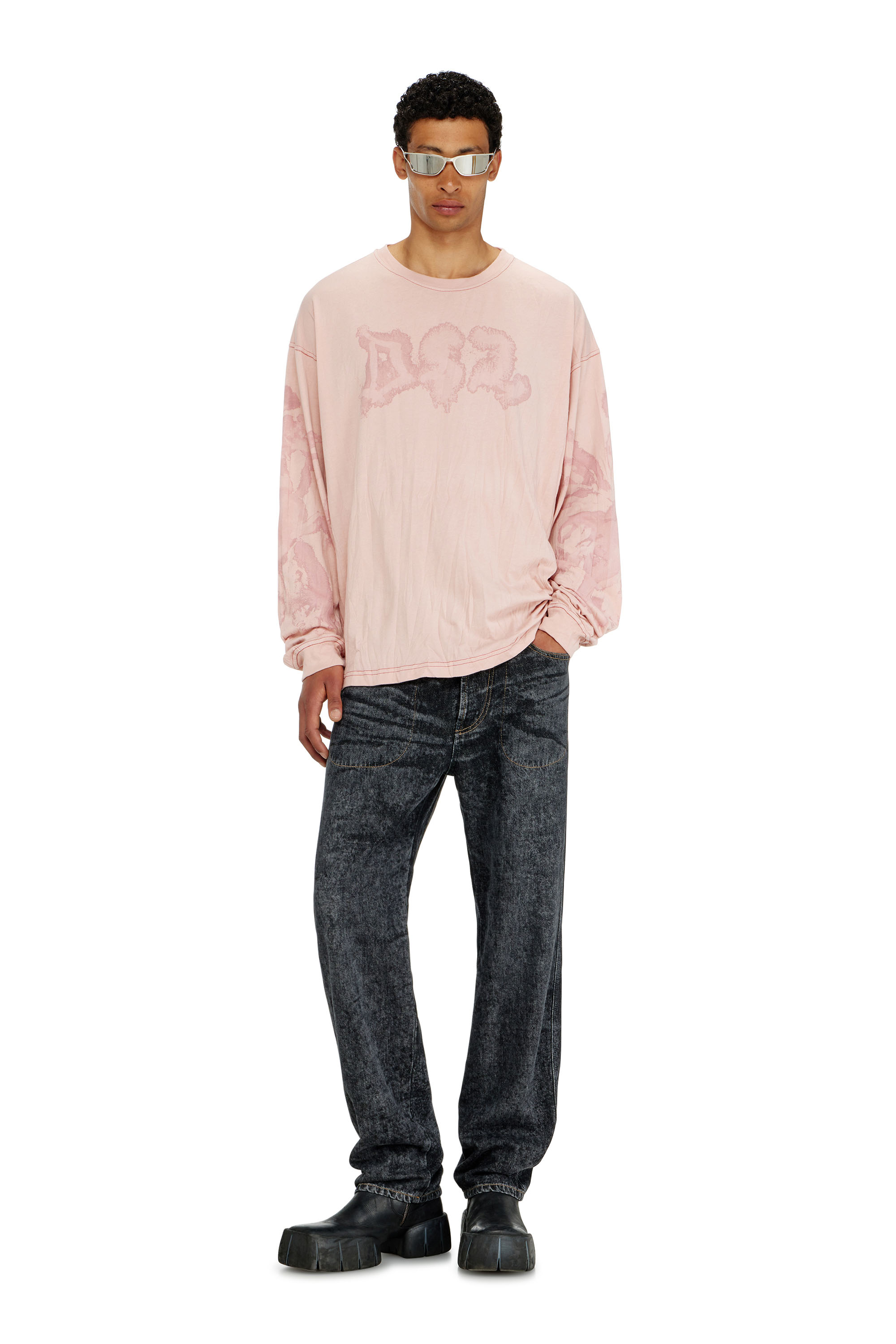 Diesel - T-BOXT-LS-AA4, Man's Relaxed long sleeve tee with blotched print in null - 1