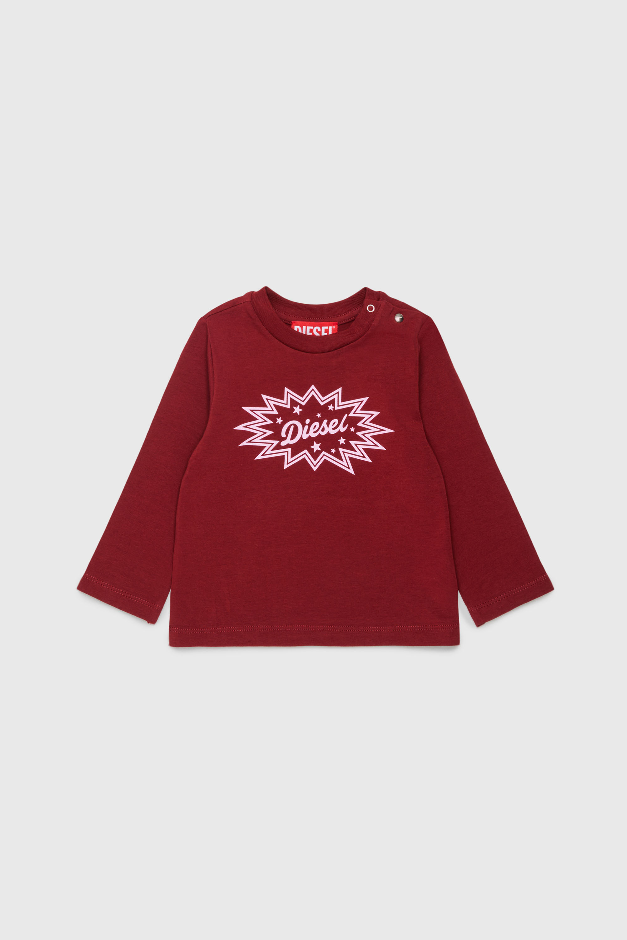 Diesel - TFUMB, Woman's Long-sleeve T-shirt with starburst logo print in Red - 2