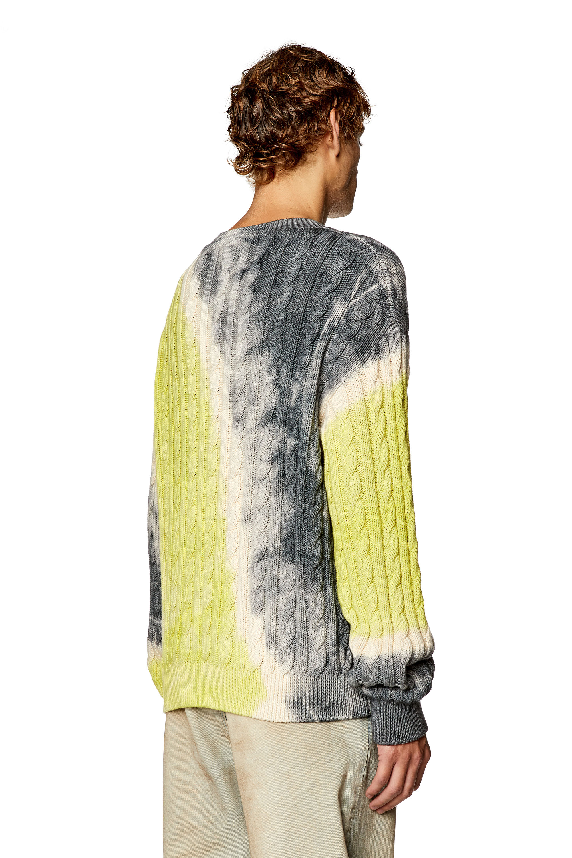 Diesel - K-JANCI, Man Tie-dye jumper in cable-knit cotton in Multicolor - Image 4