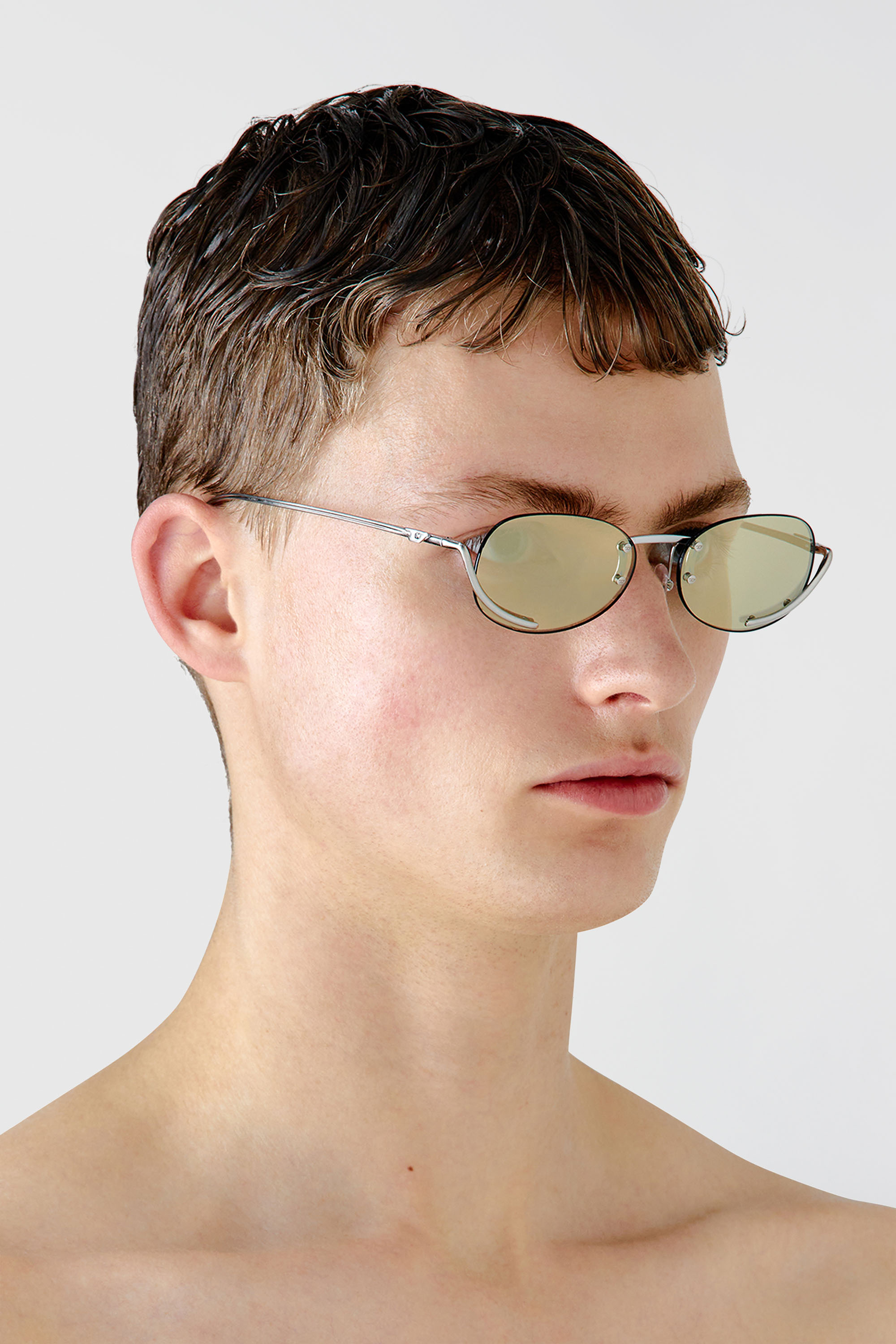Diesel - 0DL1004, Unisex's Oval sunglasses in Yellow - 4