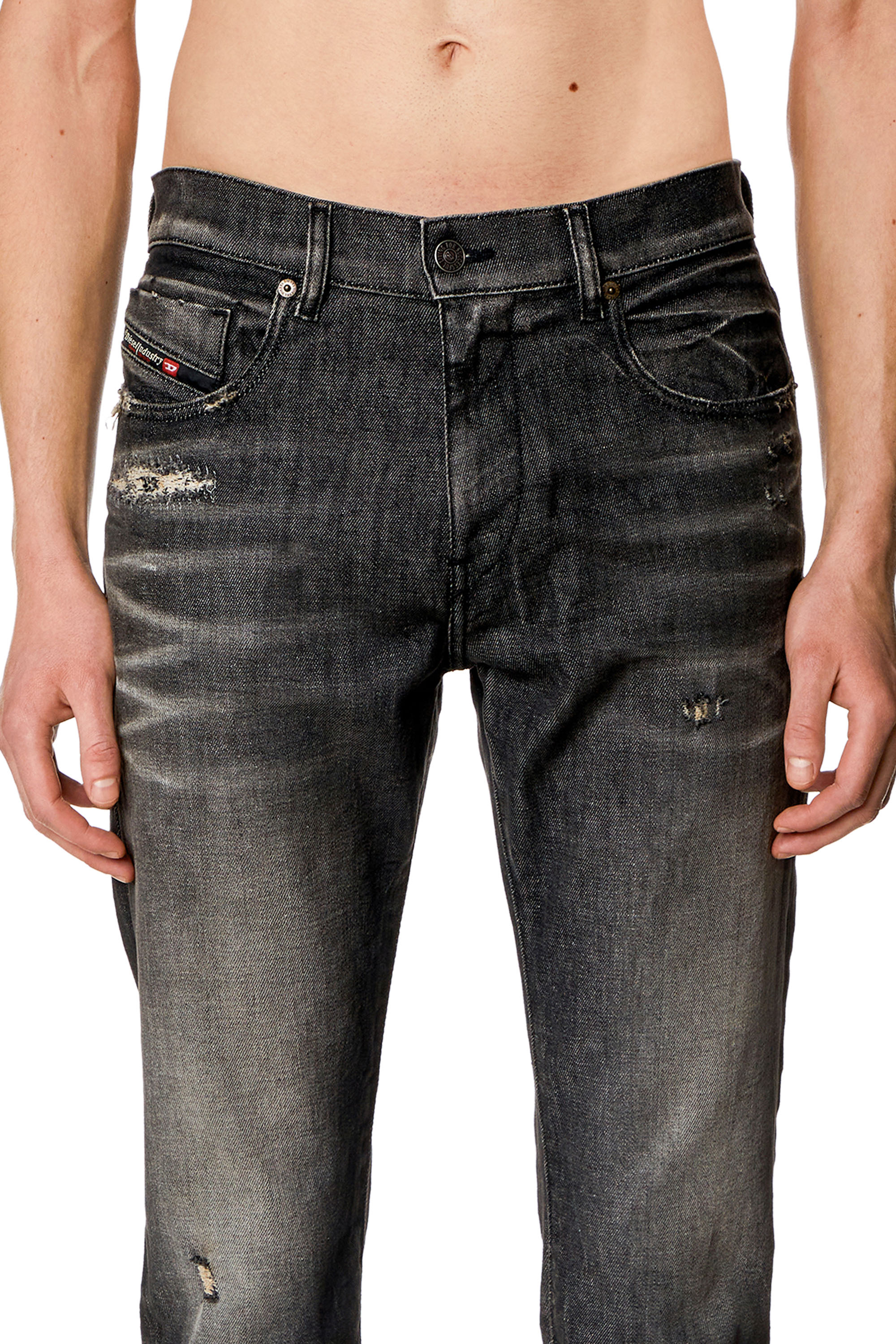 Diesel - Slim Jeans 2019 D-Strukt 09H51, Black/Dark grey - Image 3