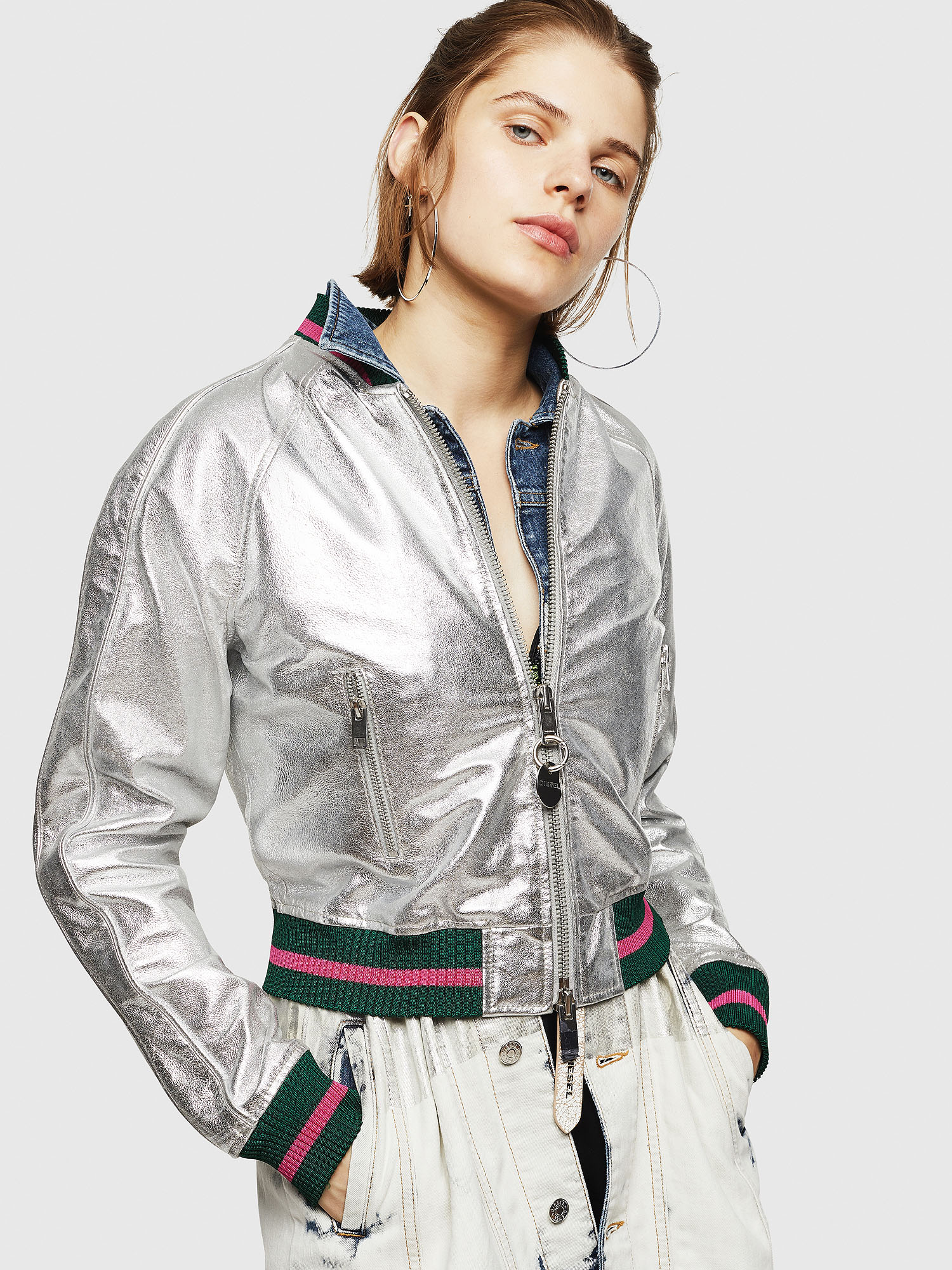 L-NOTE, Silver Diesel - L-NOTE, Silver - Leather jackets - Image 1