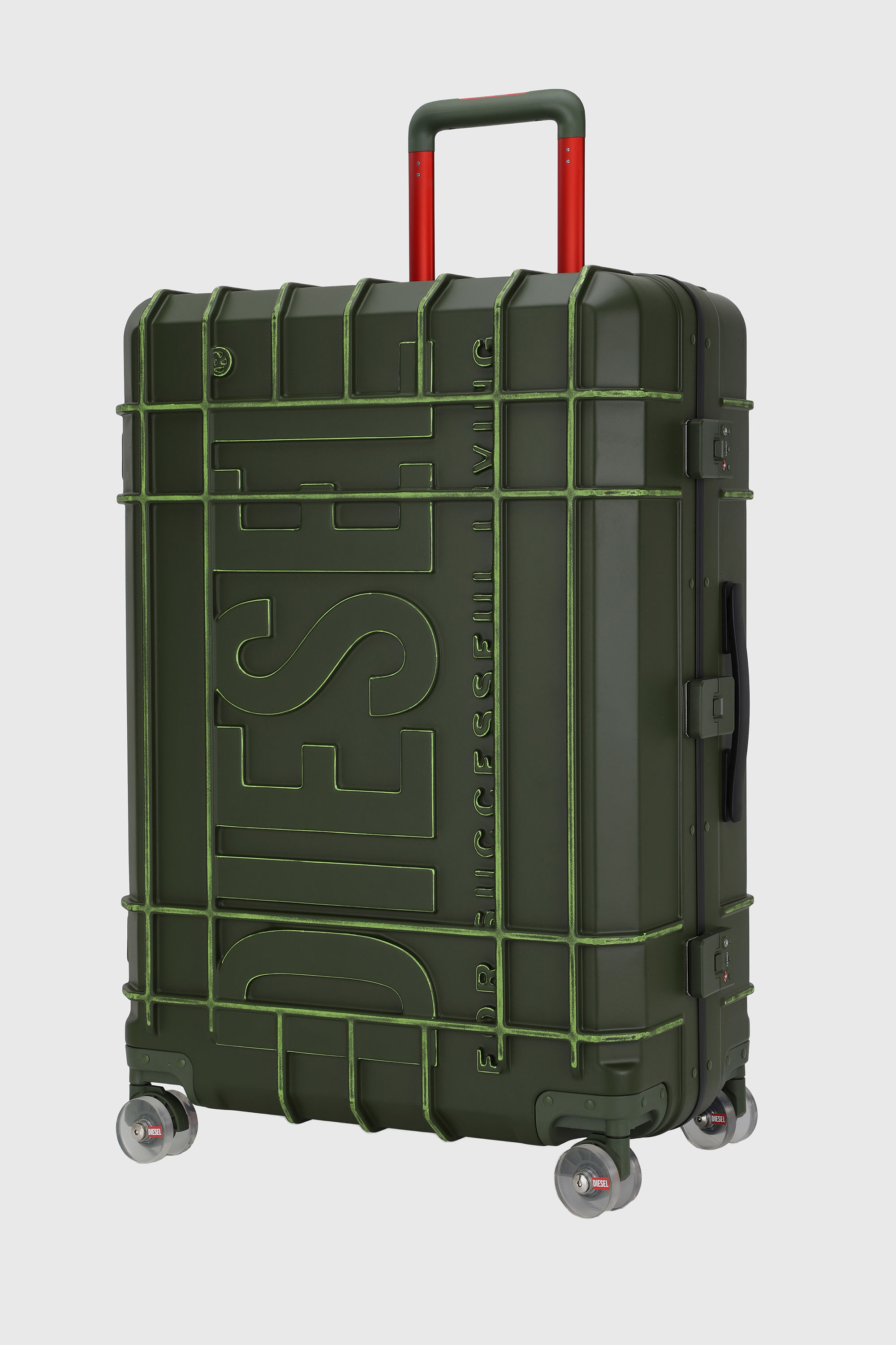 Diesel - DIESEL PC STRONG IMAGE TROLLEY- DSL003, Unisex's Rugged suitcase size L in Military Green - 5