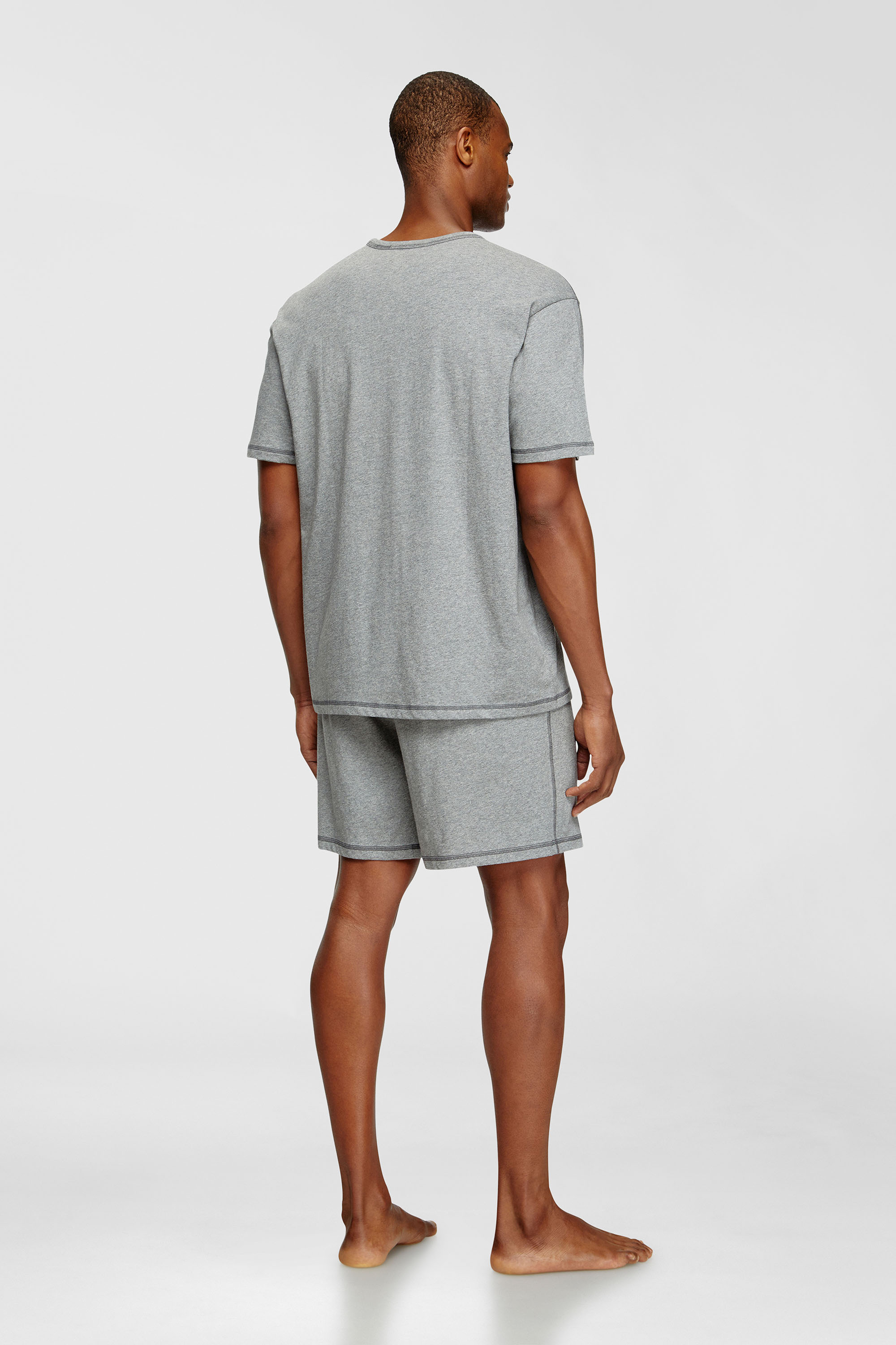 Diesel - SET-ADAM-D-CORE, Man's Short Pajamas set in cotton jersey in Grey - 3