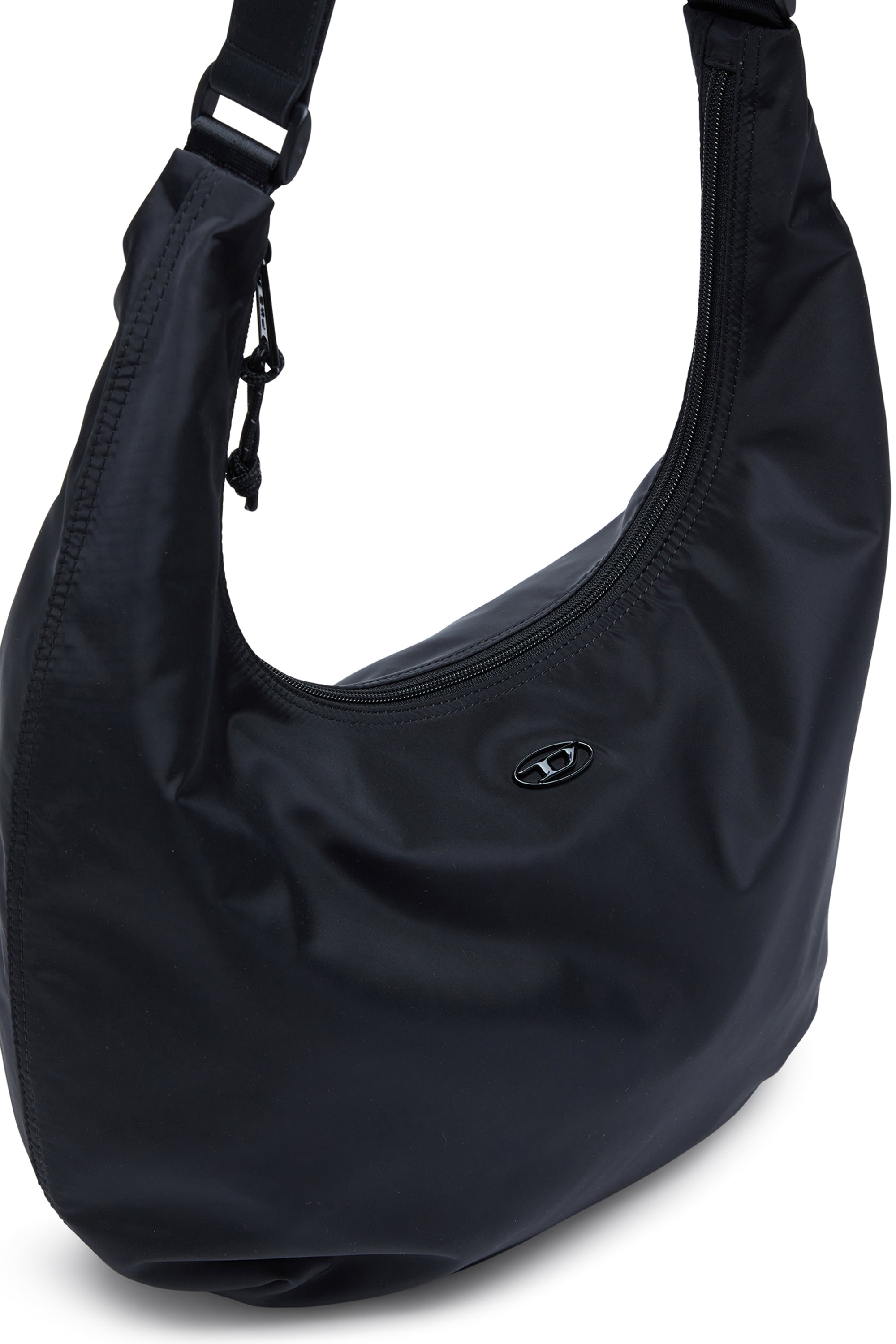 Diesel - D-PACK HOBO X, Unisex's D-Pack-Borsa a spalla in nylon con placca Logo Oval D in Black - 6