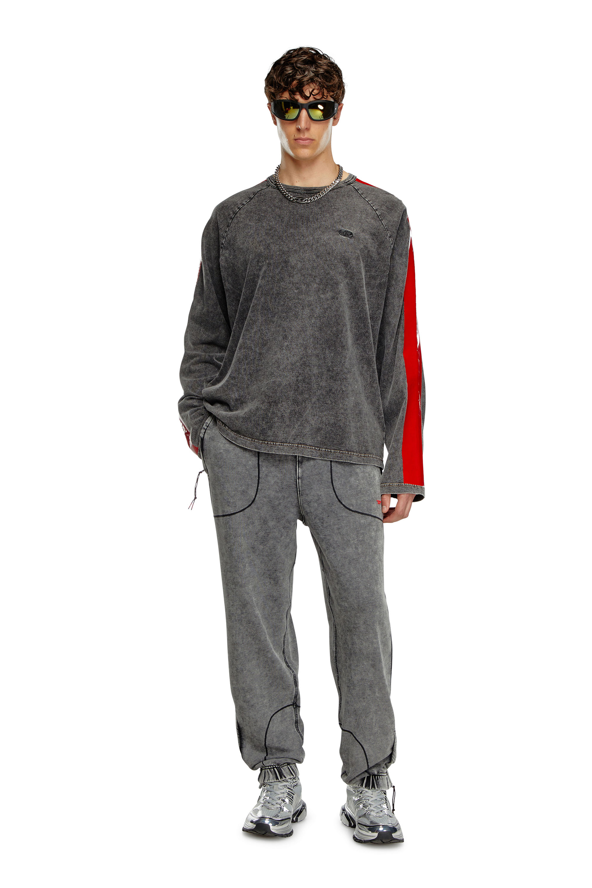 Diesel - AMSB-QUENTIN-HT57, Man's Faded track pants with toggle waist in Grey - 1