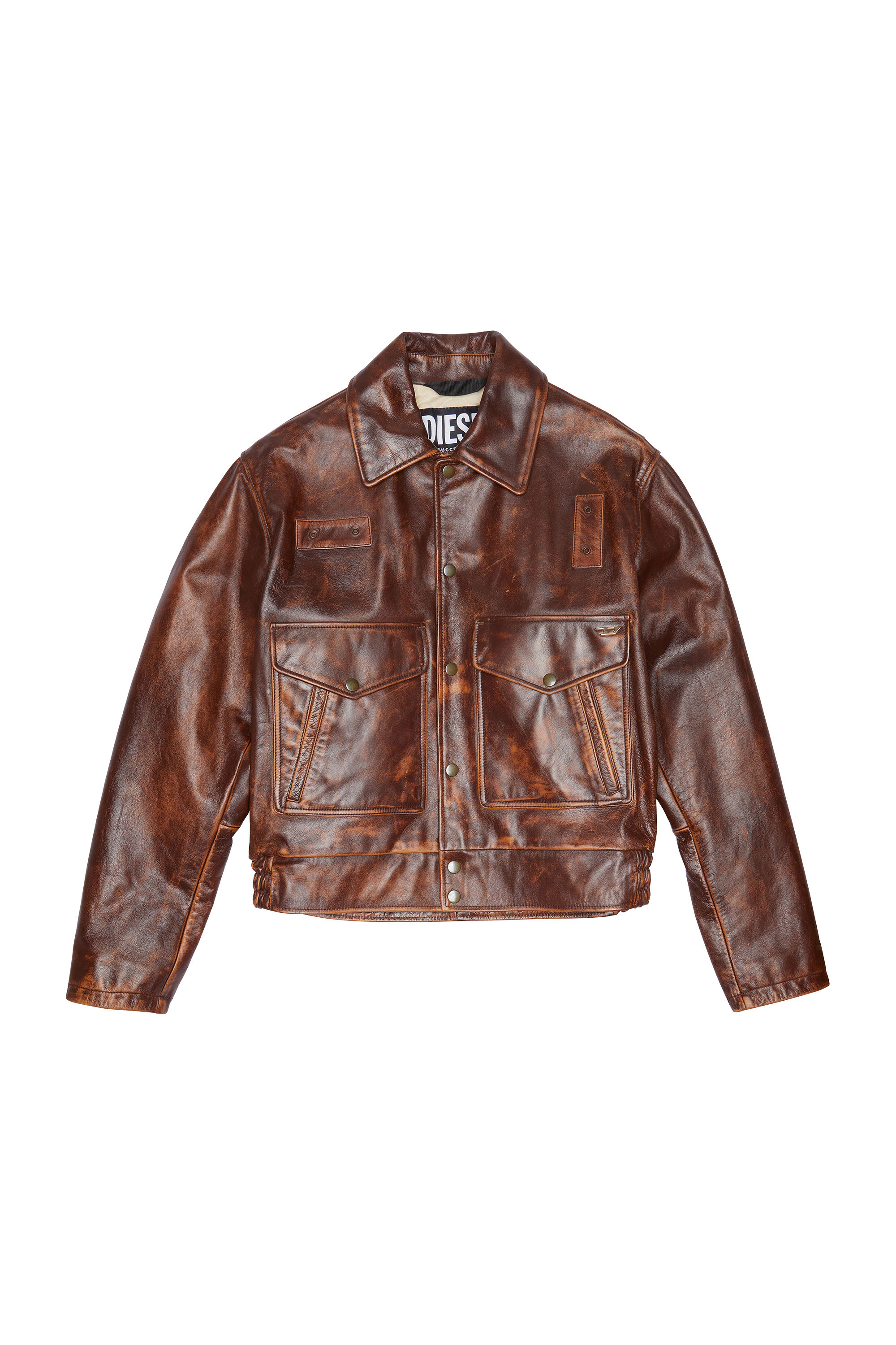 diesel brown leather jacket