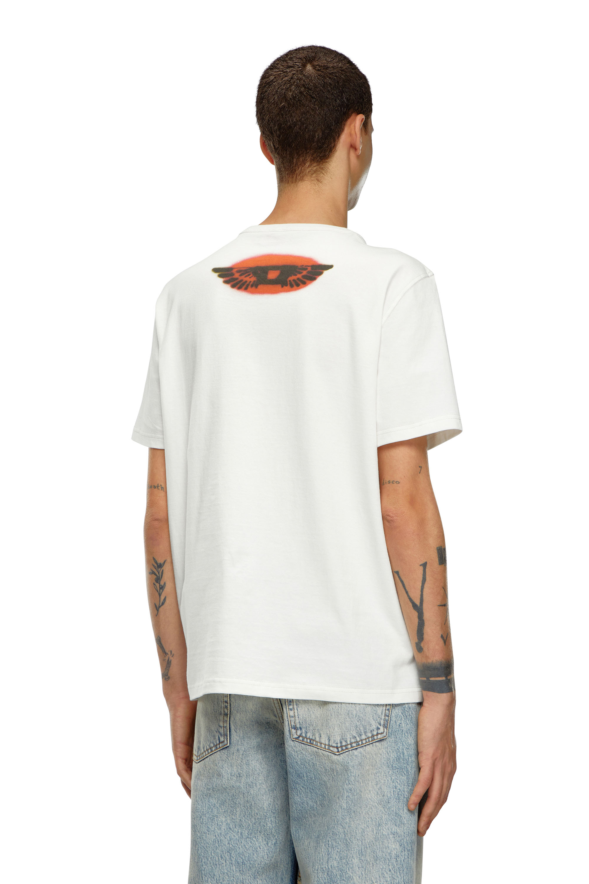Diesel - T-ADJUST-Q3, Man's T-shirt with tattoo-inspired prints in White - 4