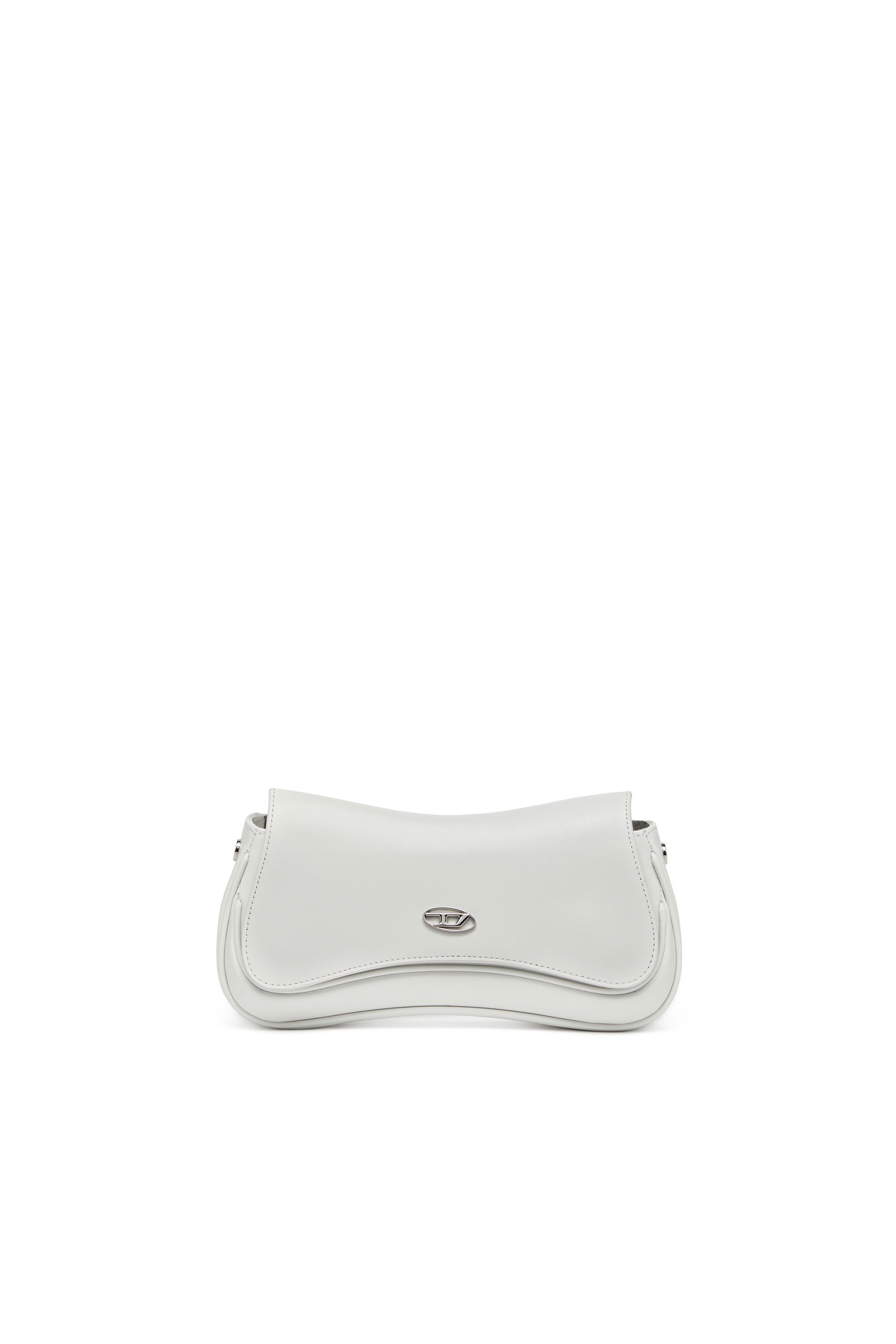 Diesel - PLAY CLUTCH, Woman's Play-Semi gloss leather shoulder bag in White - 1