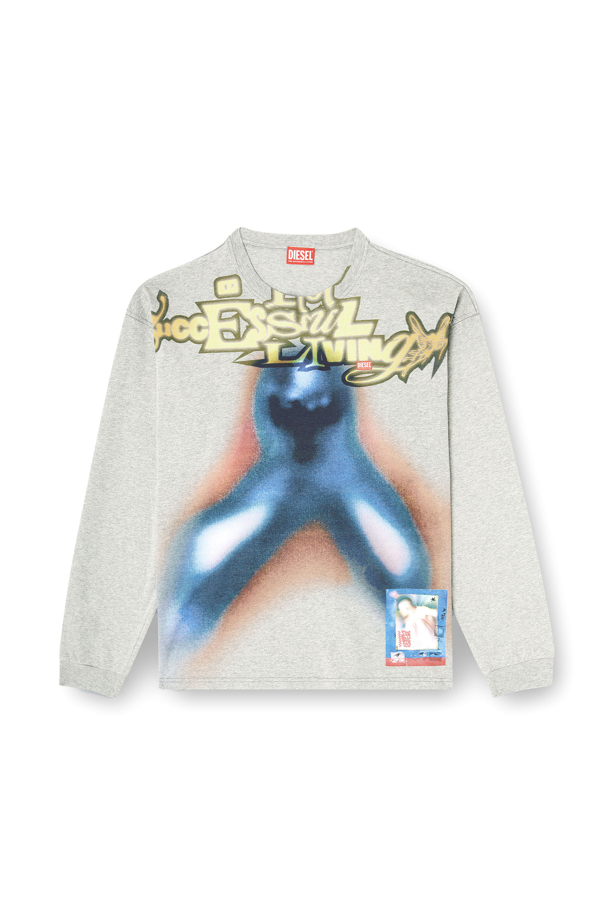 Diesel - T-BOXT-LS-V1, Man's Cotton T-shirt with digital print in Multicolor - 3