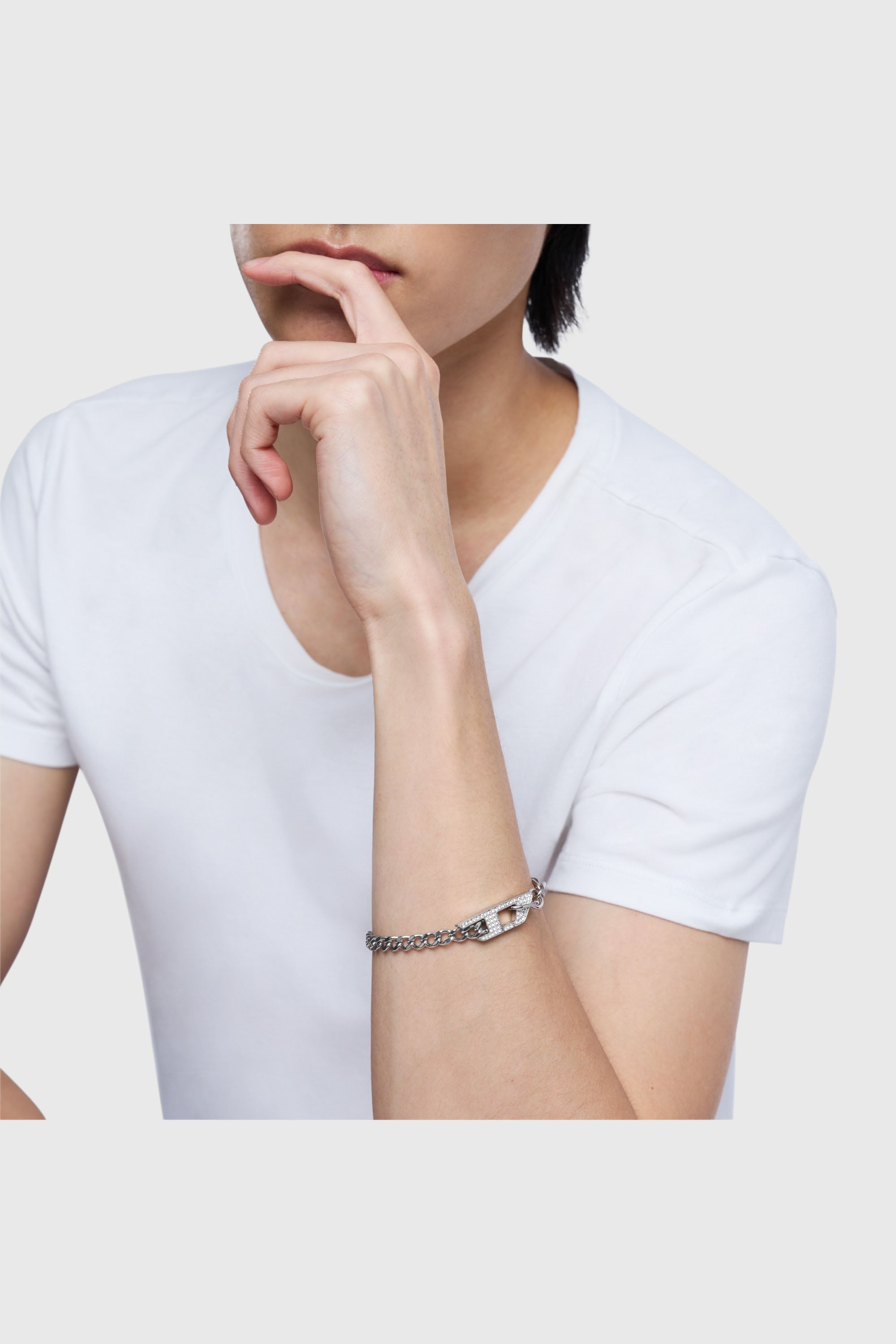 DIESEL ブレスレット DX162700DJW Women's Stainless steel glitz chain bracelet | Silver | Diesel