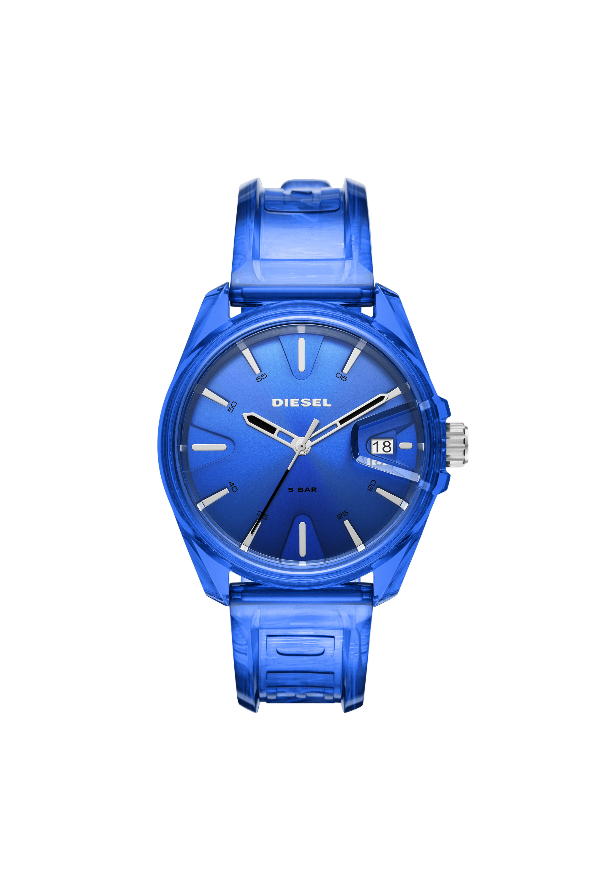 Diesel - DZ1927, Unisex's MS9 three-hand blue transparent watch in Blue - 1