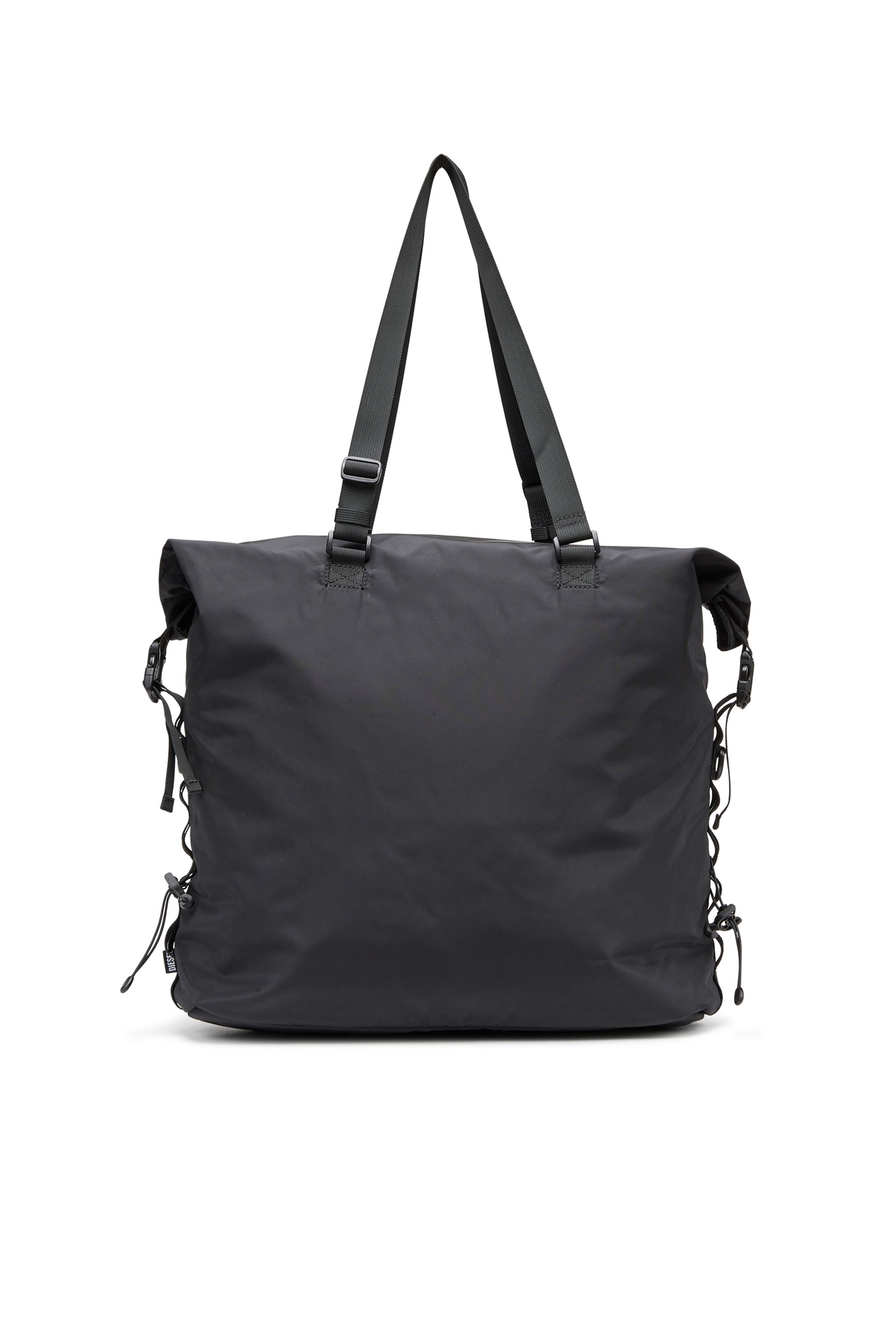 Diesel - DRAPE TOTE, Man's Drape-Nylon roll-top crossbody bag in Black - 2