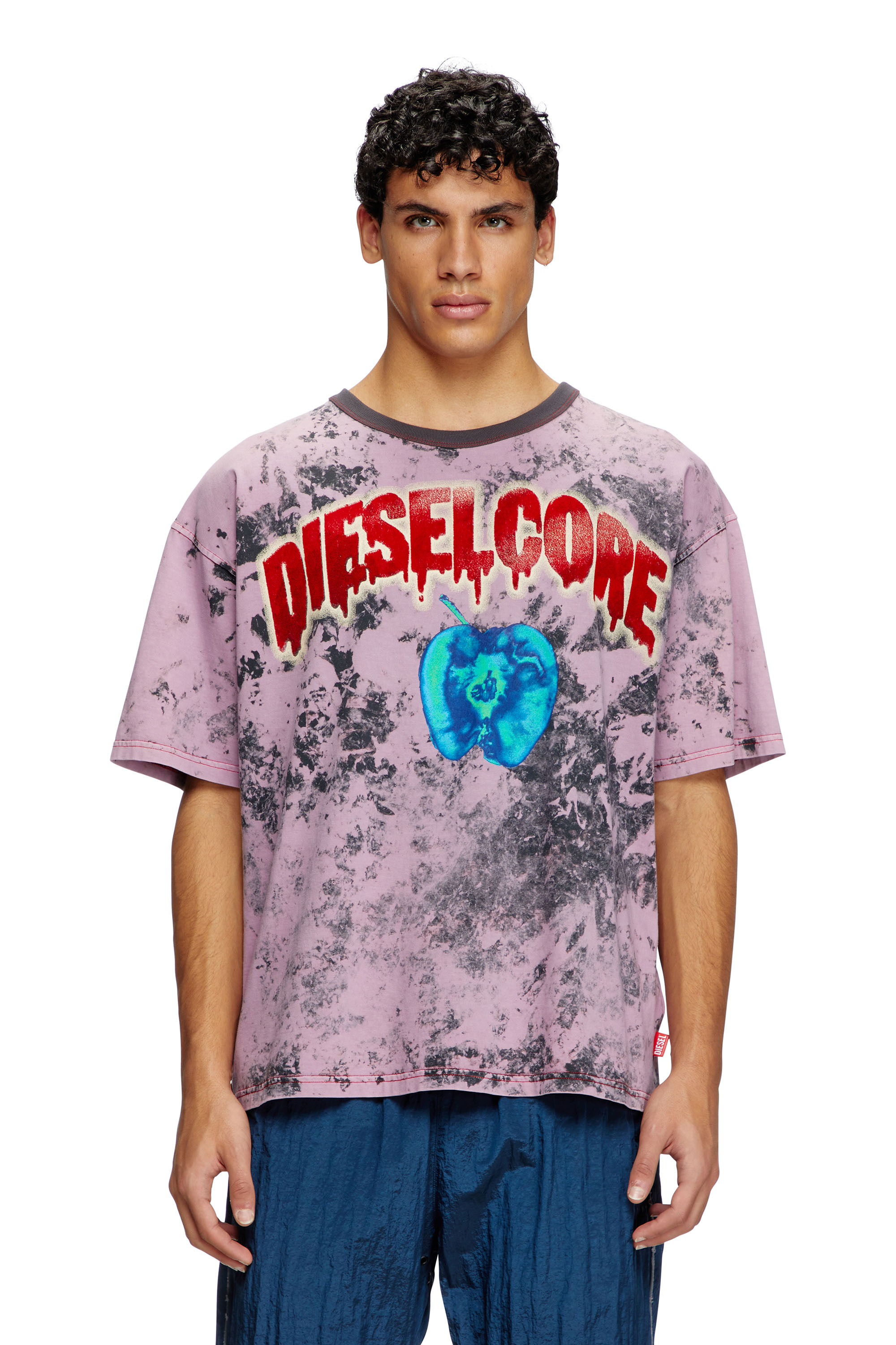 Diesel - T-BOXT-R9, Man's T-shirt with Diesel Core logo in Pink - 3