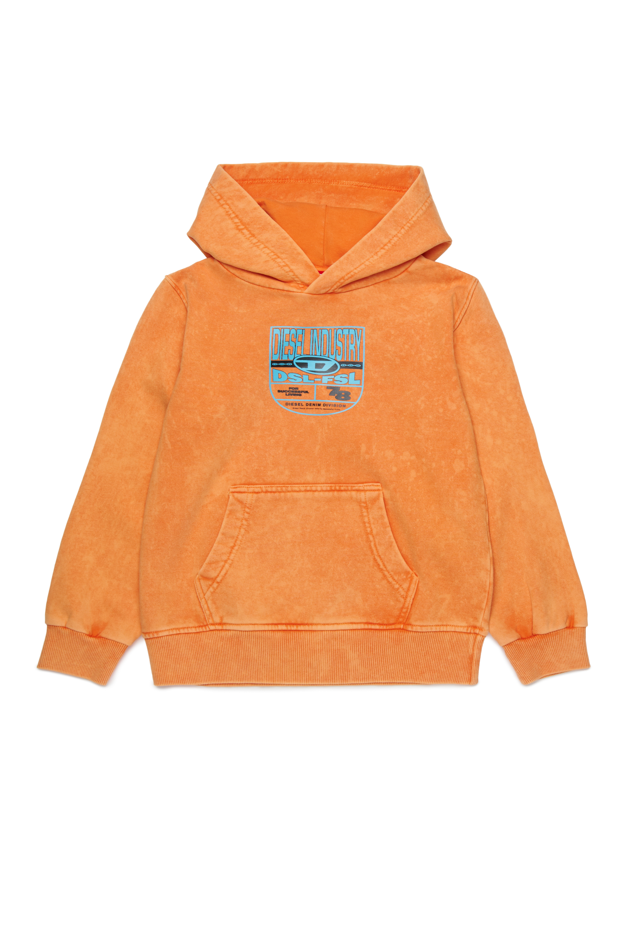 Marbled hoodie with logo graphic | Orange | 4-16 YEARS Boys