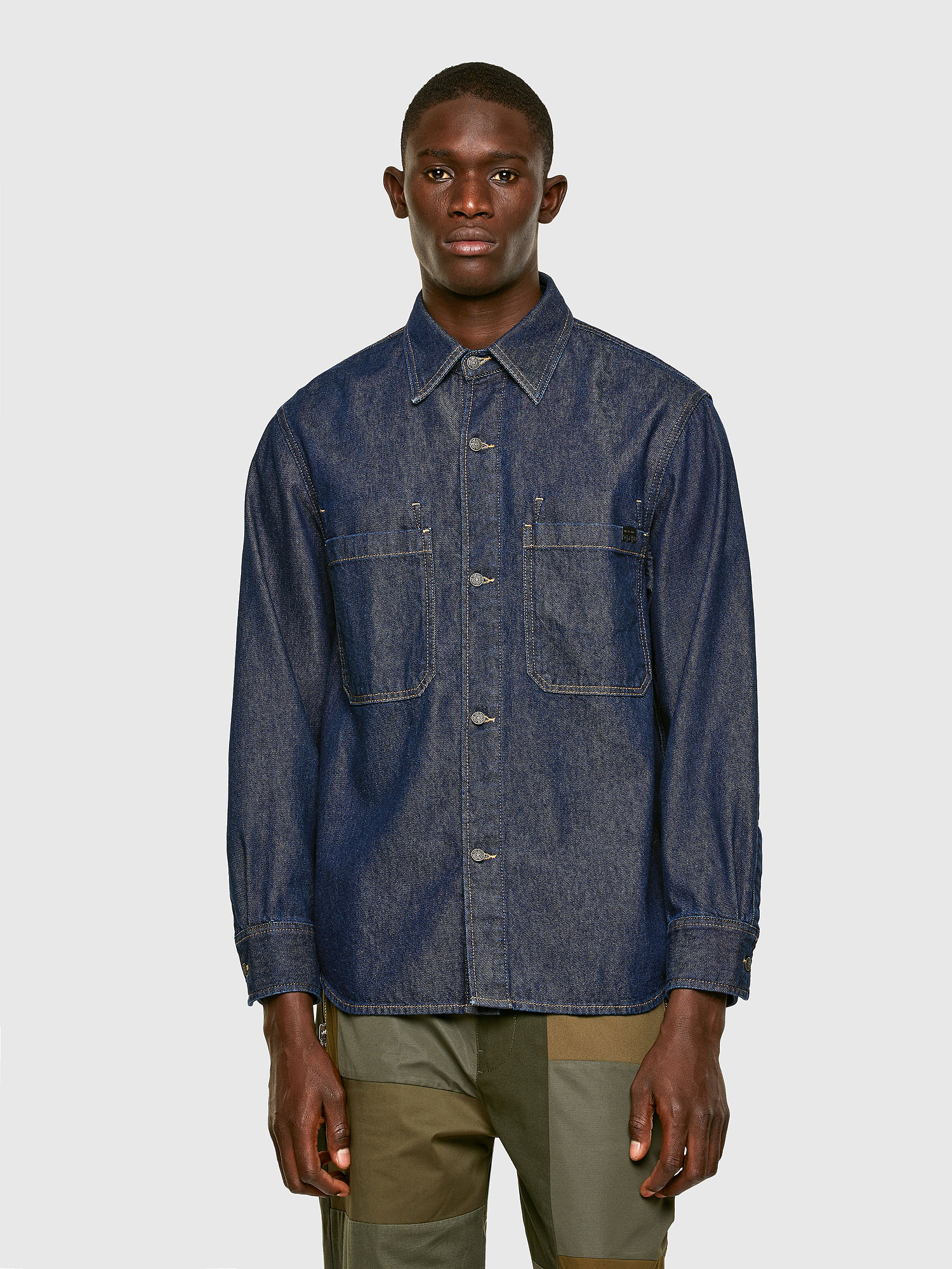 D-RAPP, Dark Blue Diesel - D-RAPP, Dark Blue - Denim Shirts - Image 1