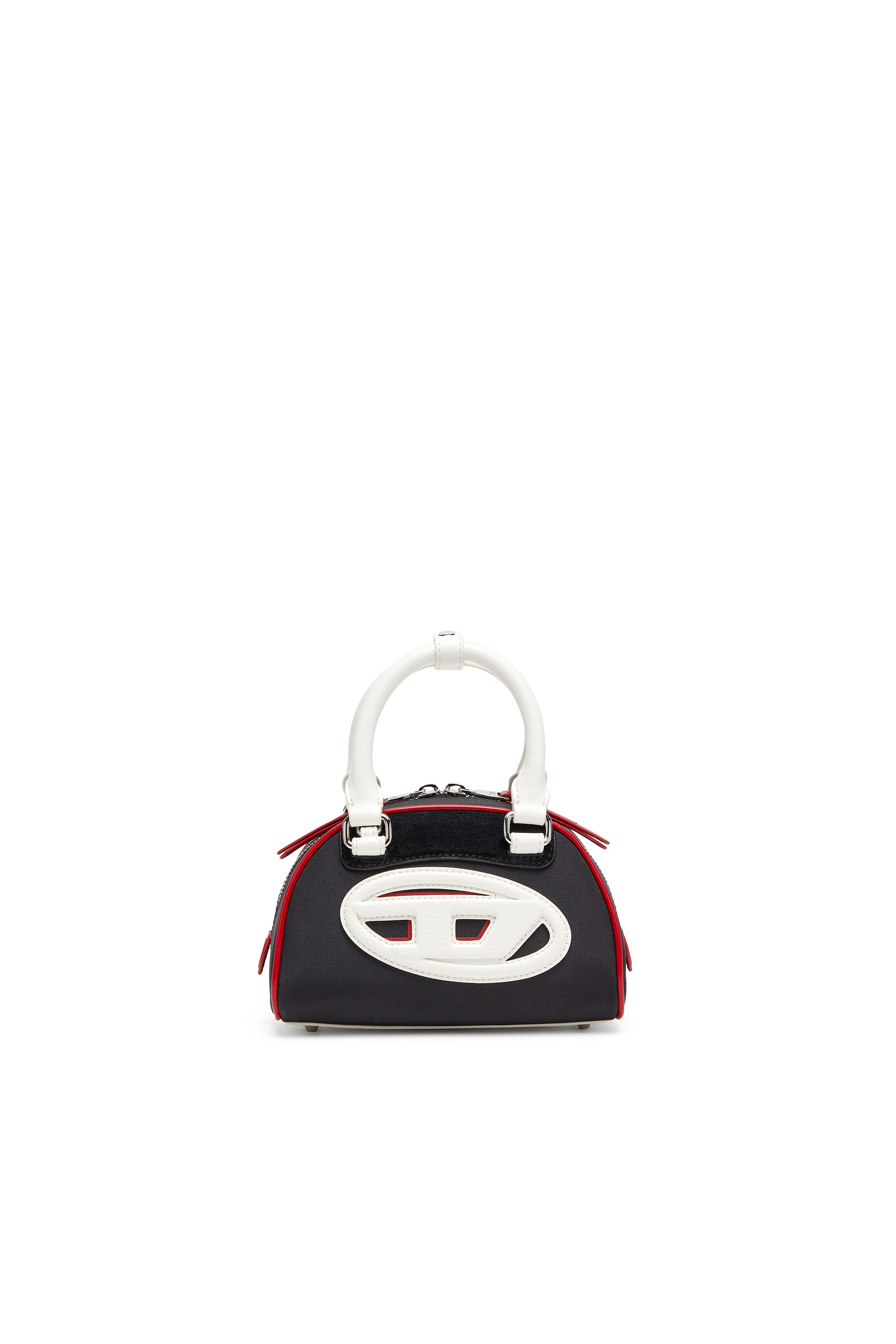 Diesel - 1DR DOME CROSSBODY, Woman's 1DR Dome-Colour-block small bowling bag in Black/White - 1