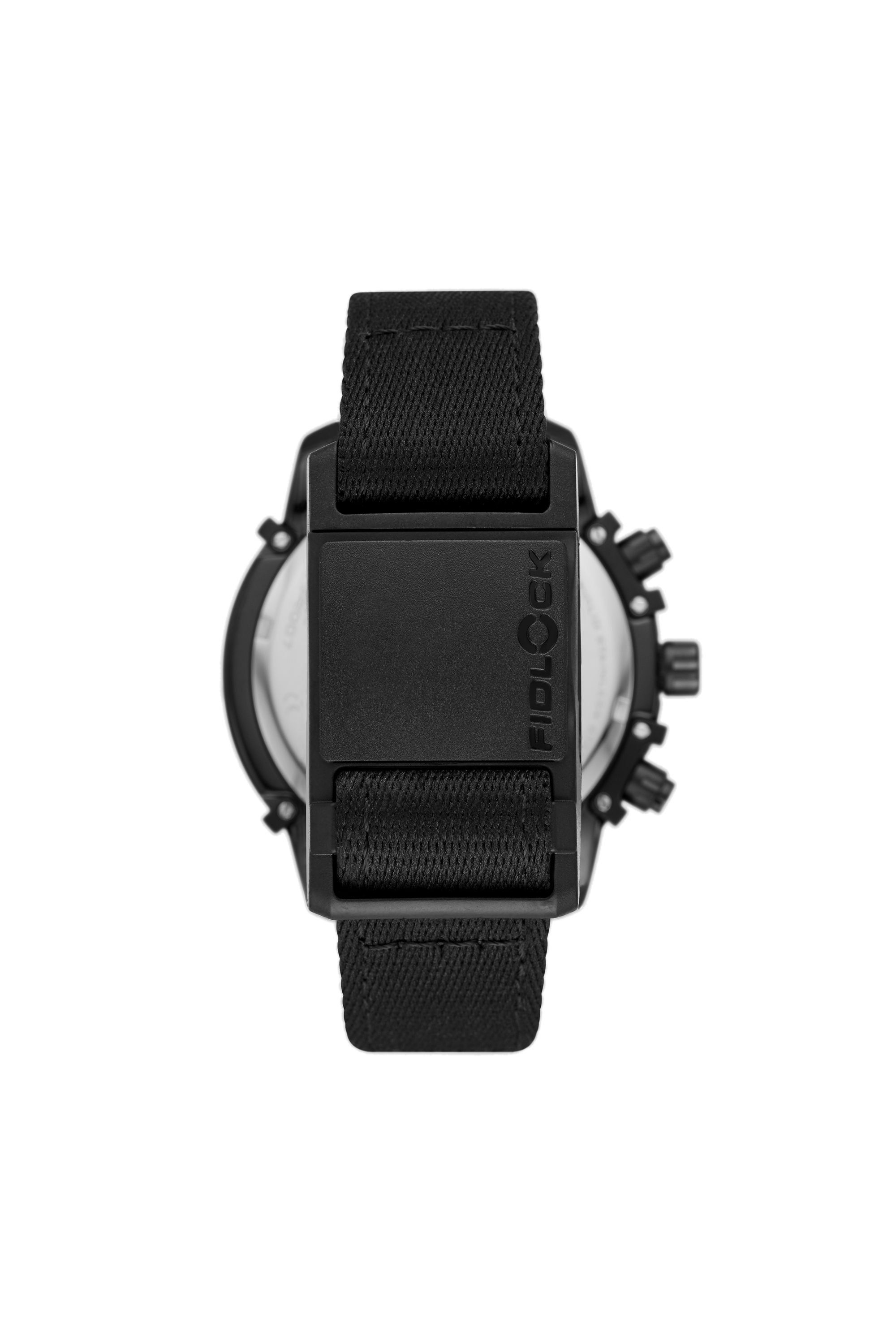 Diesel - DZ4553, Man's Griffed chronograph matte black nylon watch in Black/Blue - 2