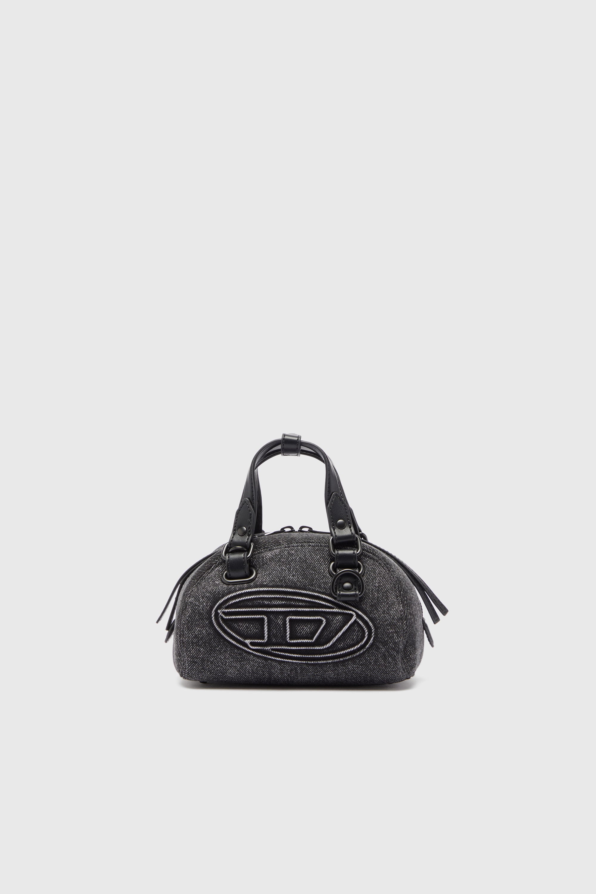 Diesel - 1DR DOME SOFT CROSSBODY, Unisex's 1DR Dome- Small bowling bag in washed denim in Black - 1