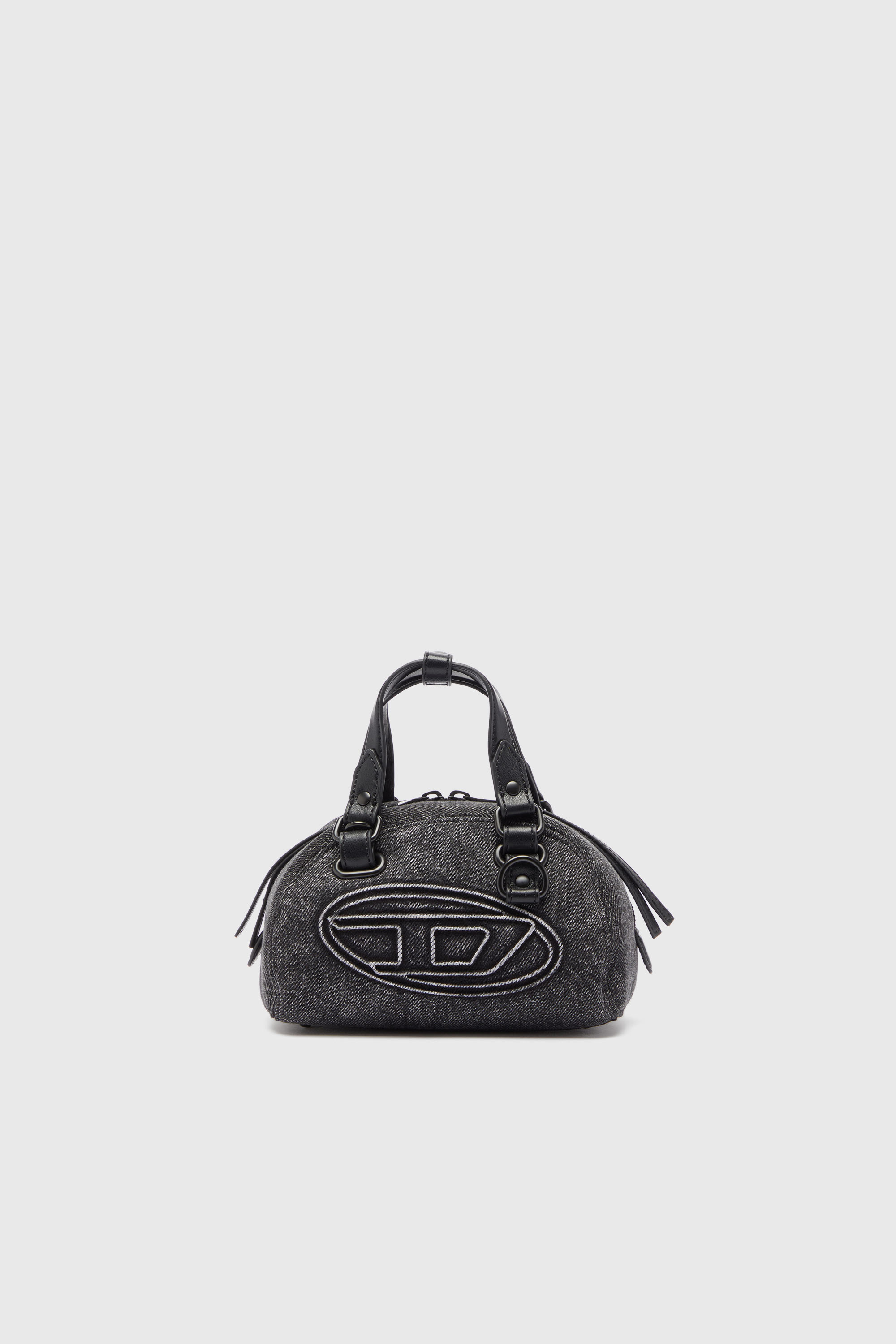 Diesel - 1DR DOME SOFT CROSSBODY, Unisex's 1DR Dome- Small bowling bag in washed denim in Black - 1