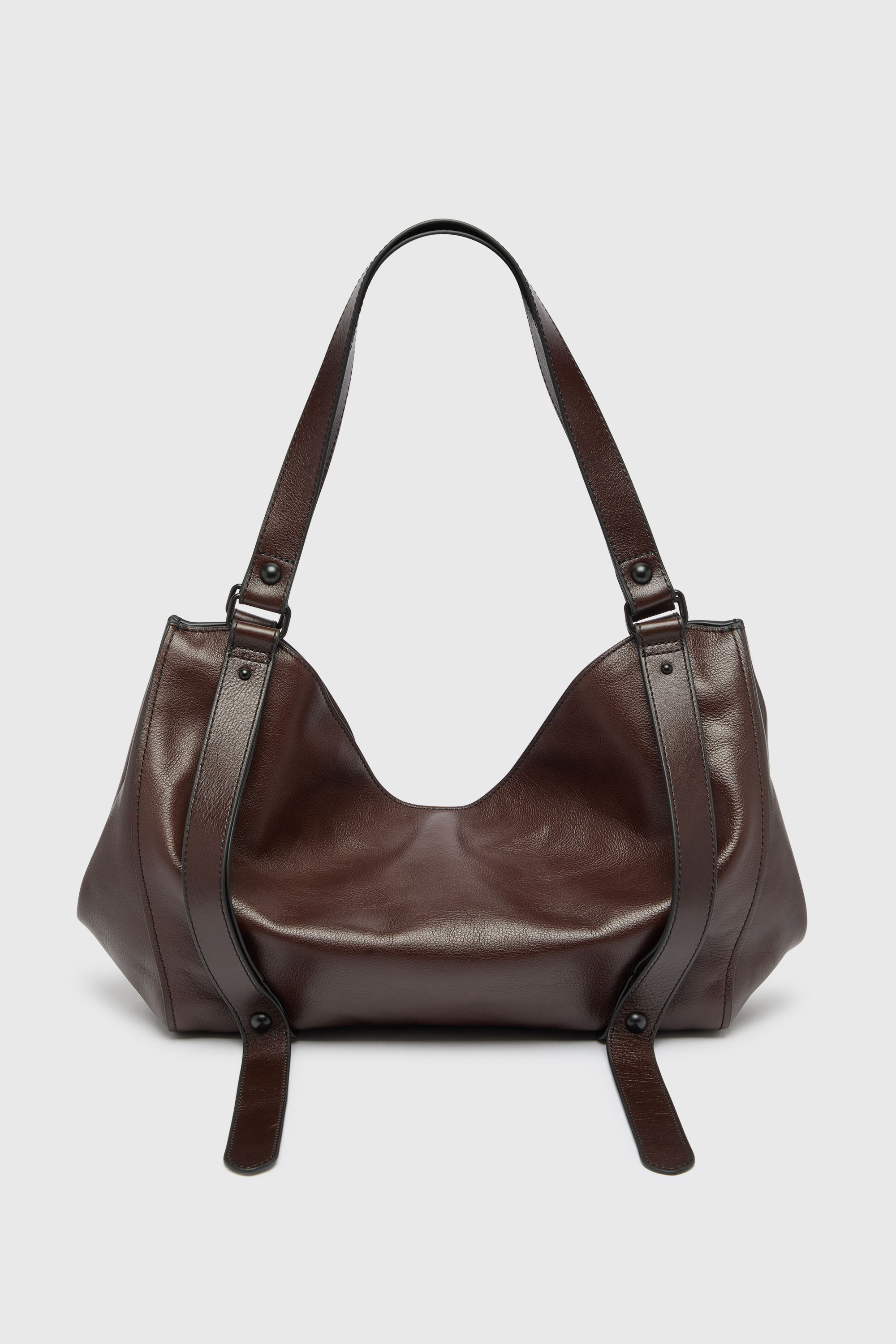 Diesel - D-ONE TOPHANDLE M, Unisex's D-One- Medium top-handle bag in leather in Dark Brown - 2