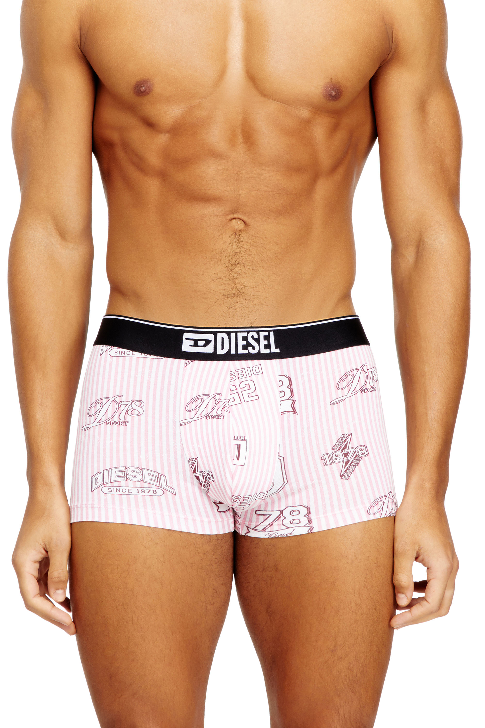 Diesel - DAMIEN-D-BOX-3PACK, Man's Three-pack of stretch cotton boxer briefs with all-over print in Black/White - 1