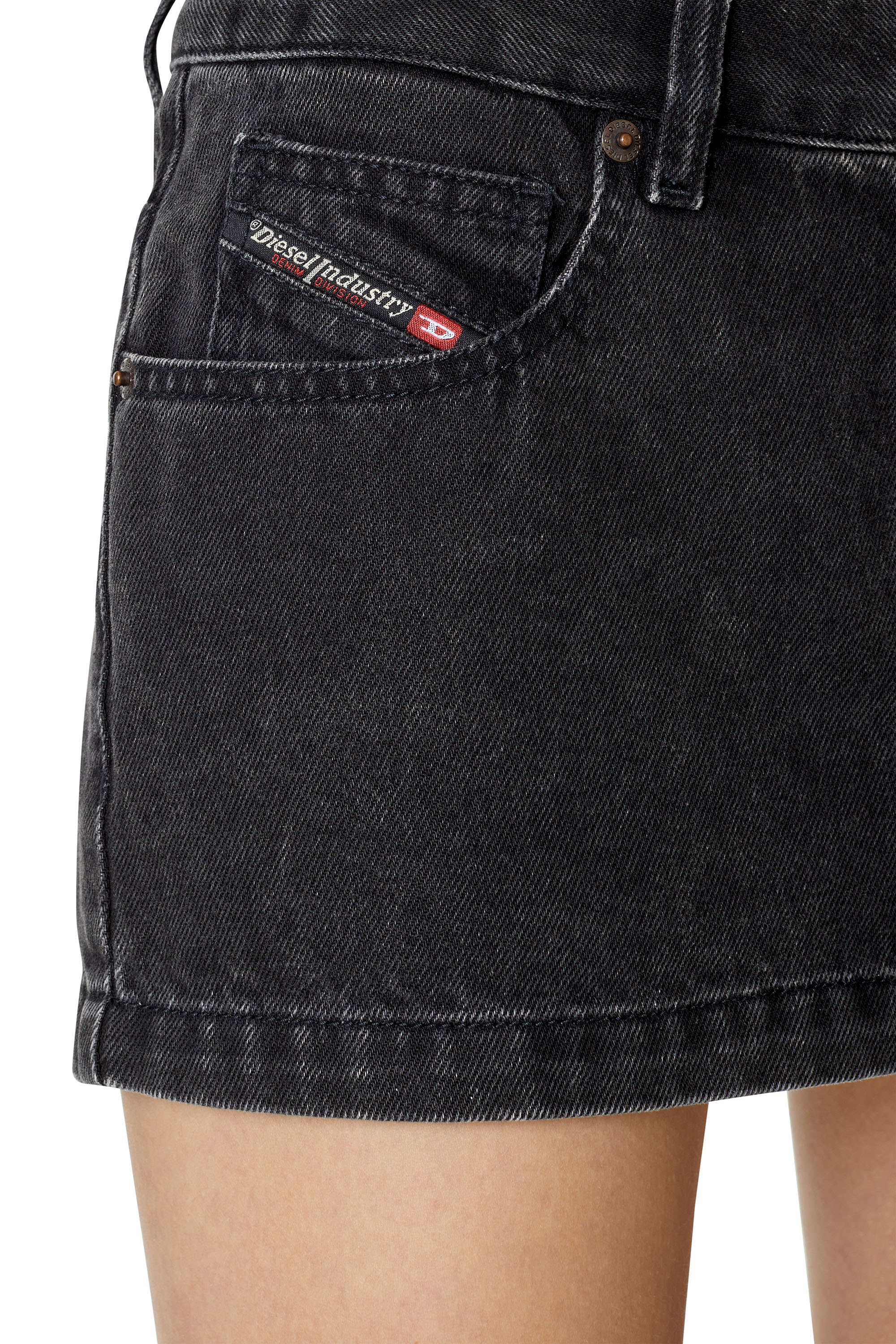 Diesel - DE-RON MINI SKIRT, Black/Dark grey - Image 5