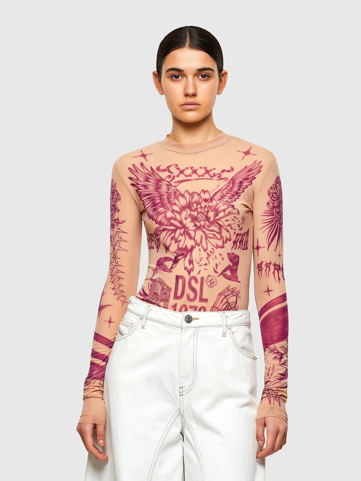 T-NOELAY-I, Pink Diesel - T-NOELAY-I, Pink - Tops - Image 1