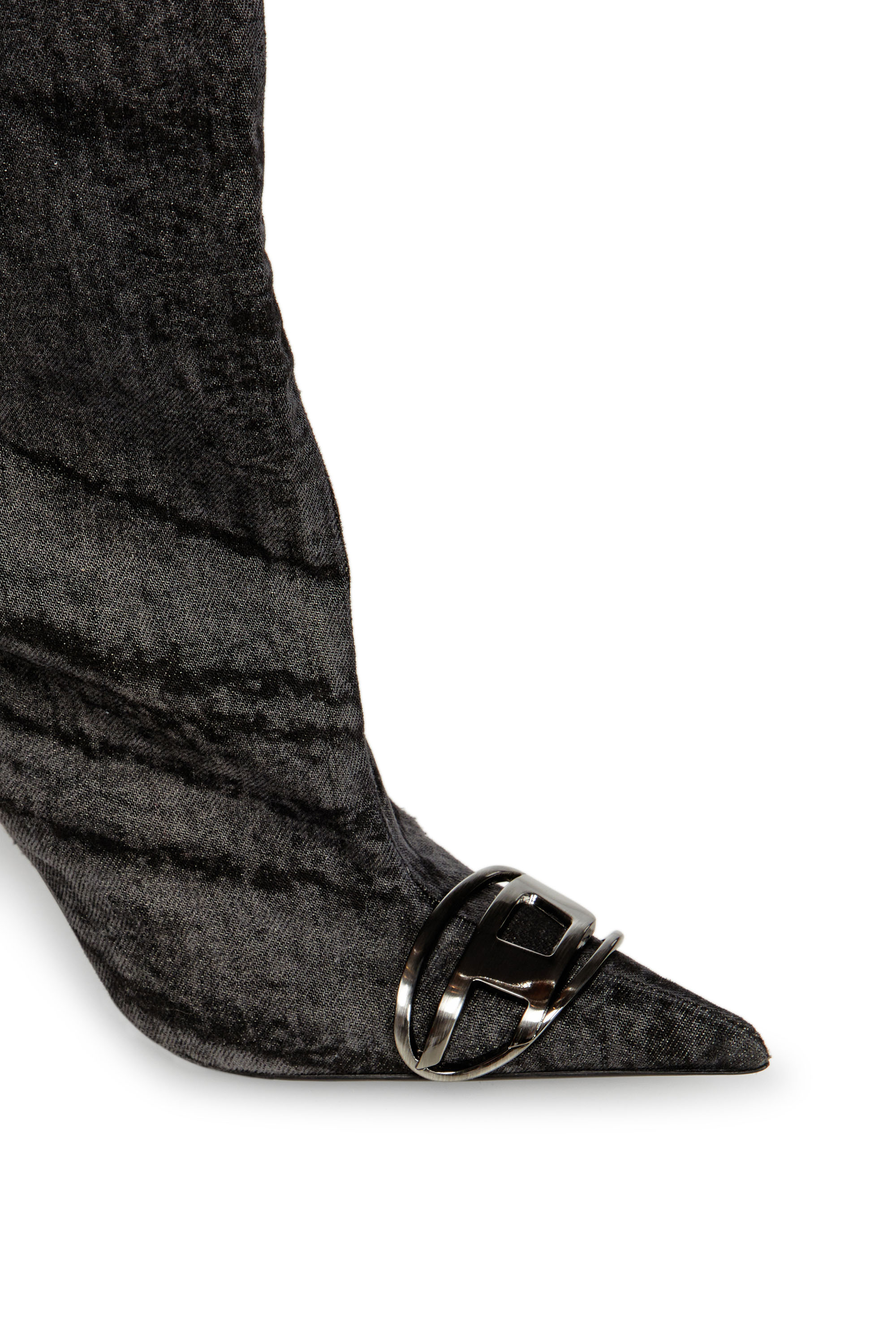Diesel - D-VENUS 90 OTK BOOT, Woman's D-Venus-Over-the-knee boots in coated denim in Black - 5
