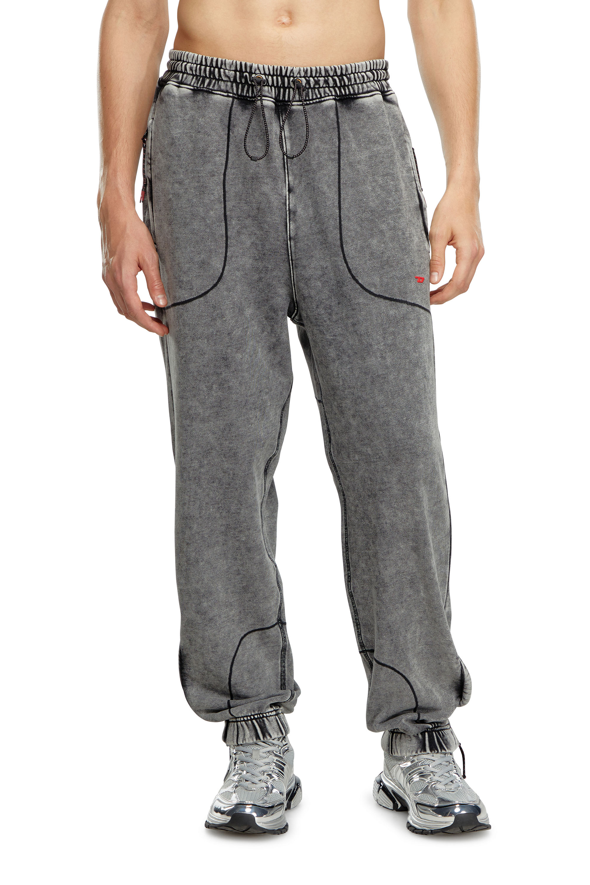 Diesel - AMSB-QUENTIN-HT57, Man's Faded track pants with toggle waist in Grey - 3