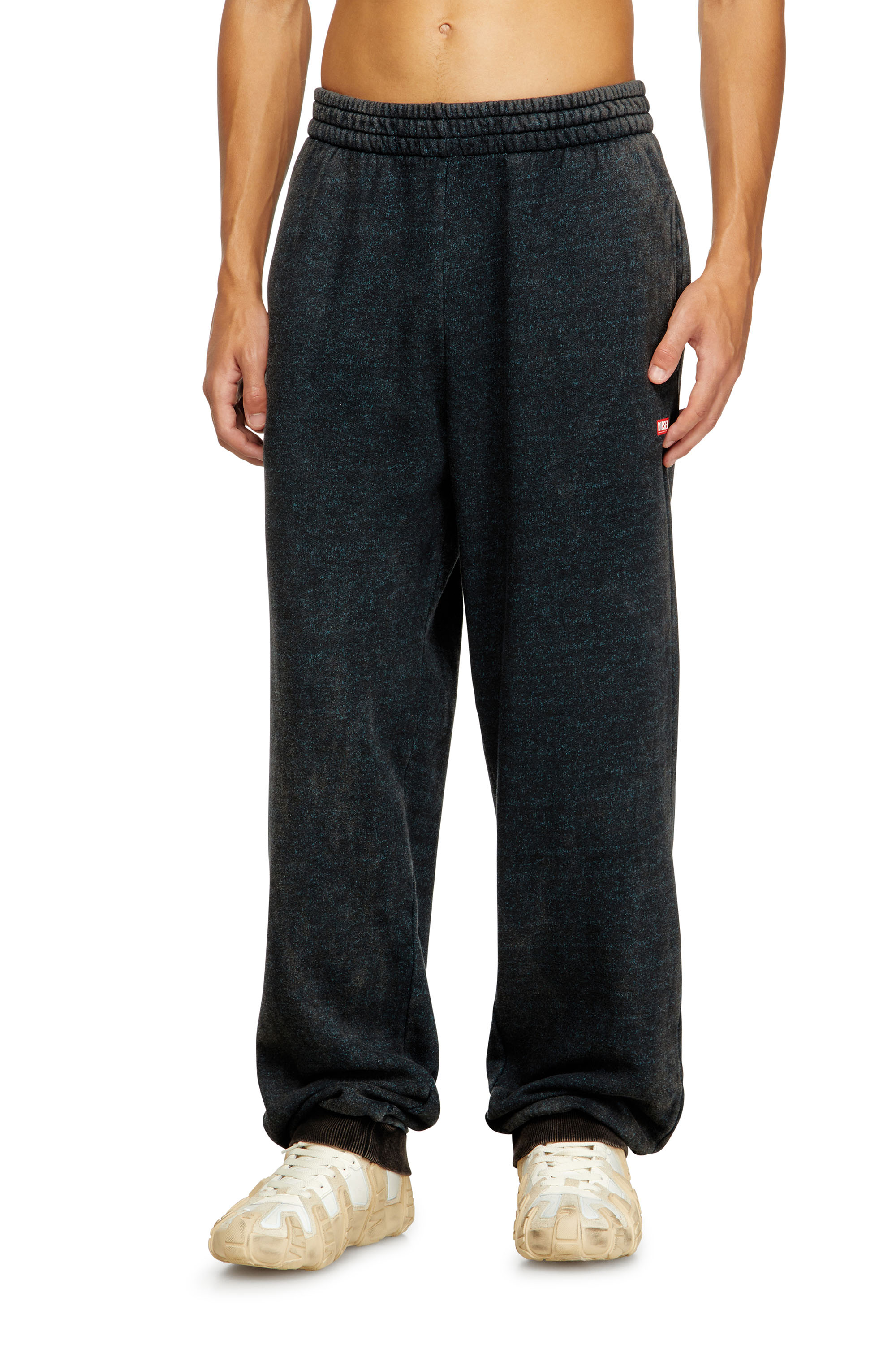 Diesel - P-MARKY-CUFF, Man's Drawstring pants with ribbed trim in Dark grey - 2
