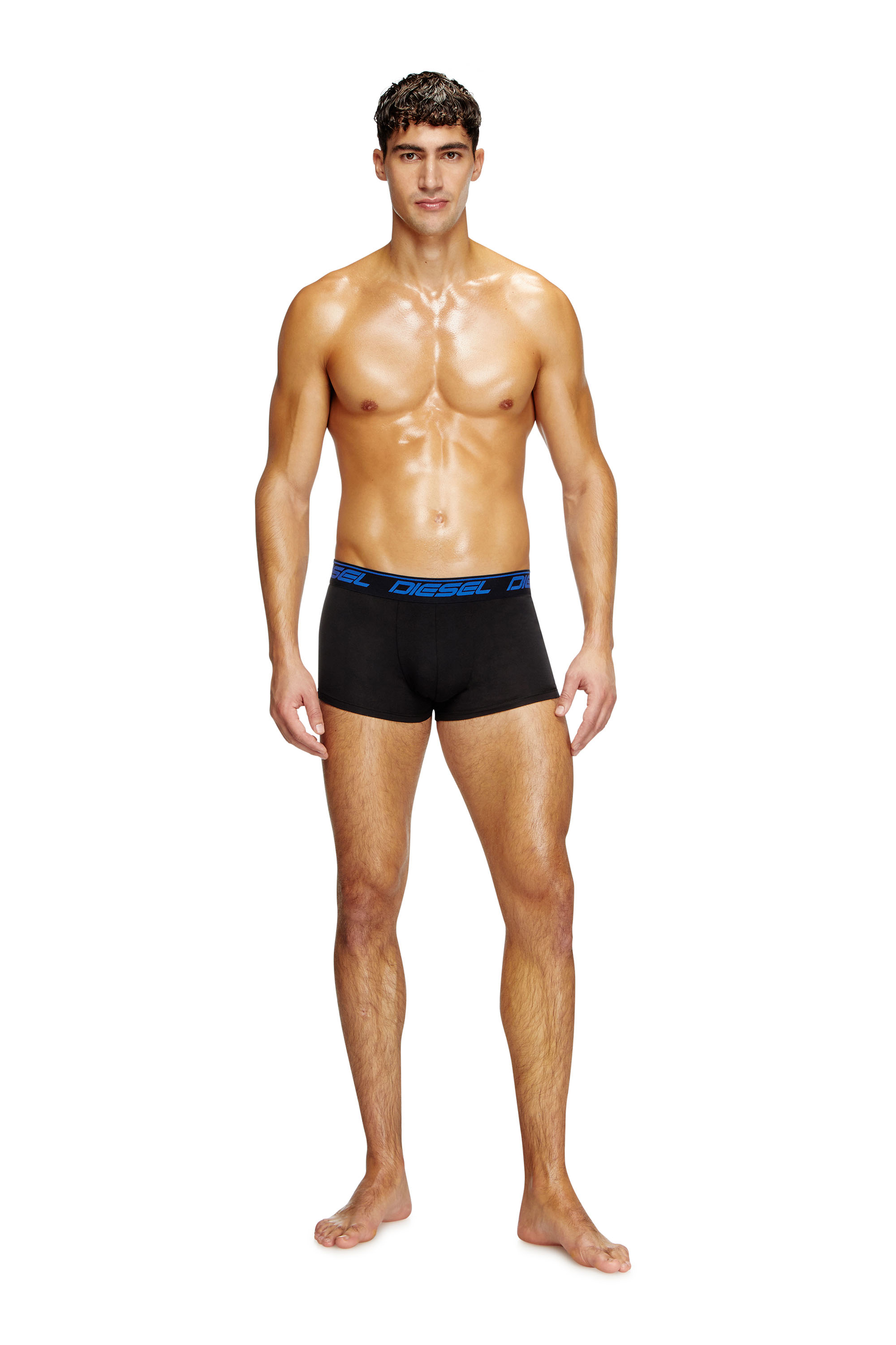 Diesel - UMBX-DAMIENTHREEPACK, Man's Three-pack cloudy-print boxer briefs in Black/Blue - 4