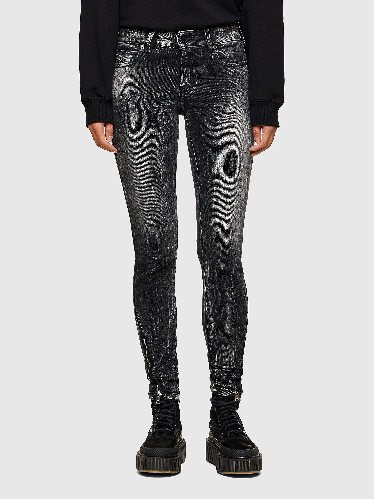 D-Jevel 009PX, Black/Dark grey Diesel - D-Jevel 009PX, Black/Dark grey - Jeans - Image 1