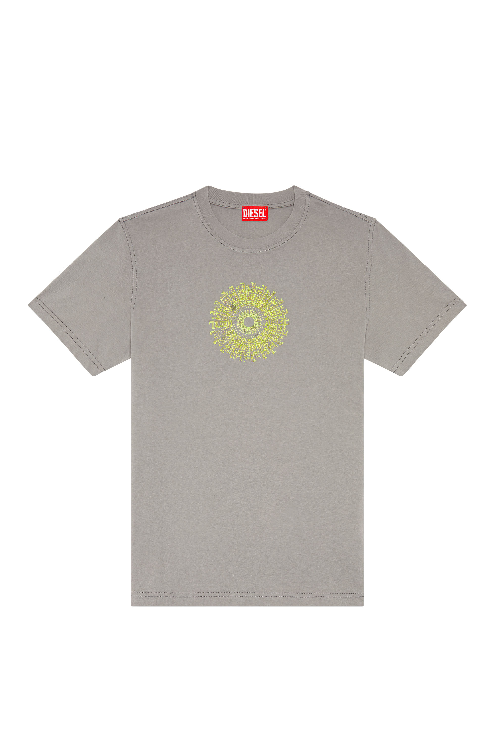 Diesel - T-DIEGOR-K71, Man's T-shirt with vortex Diesel print in Grey - 1
