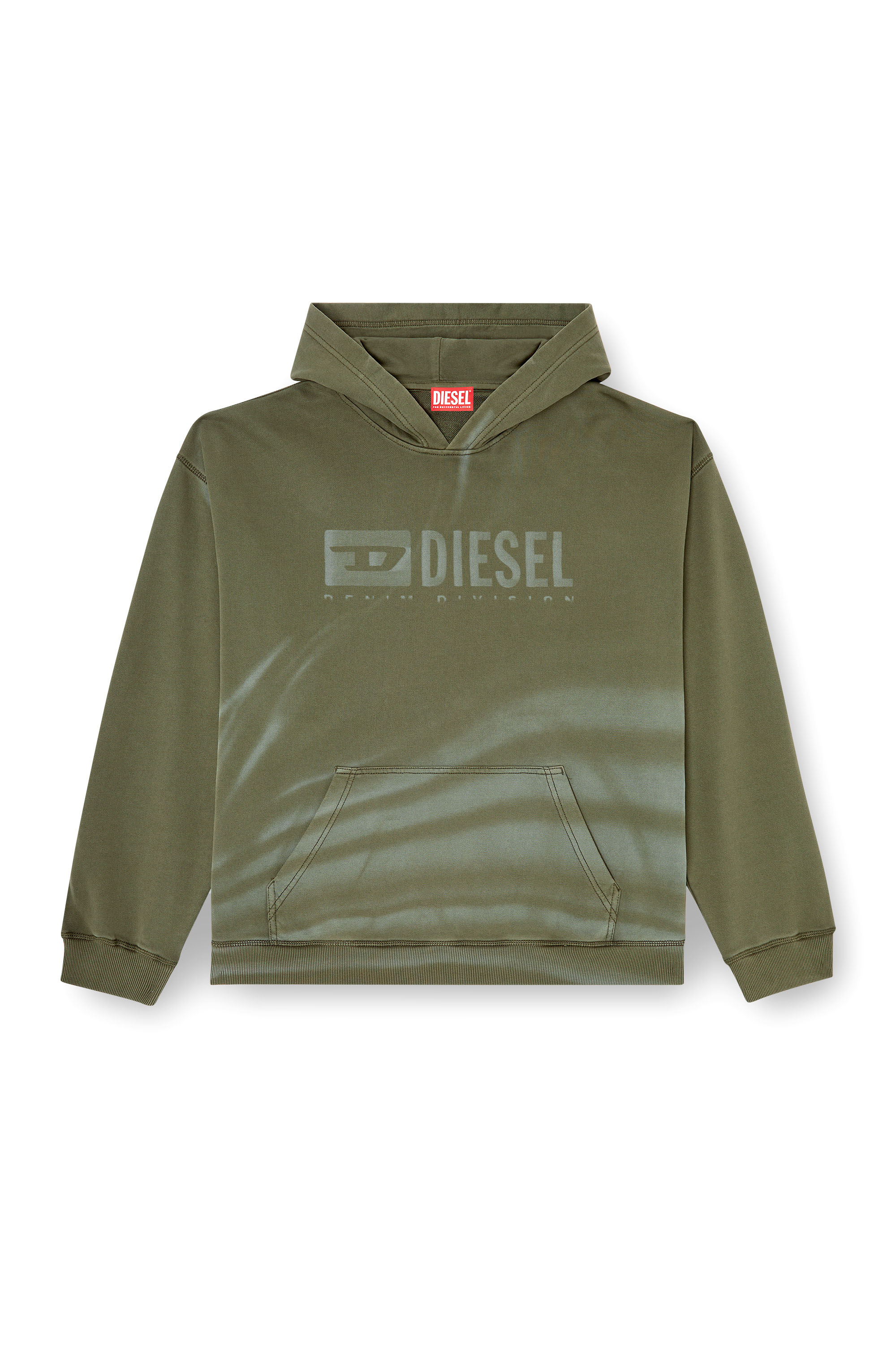 Men's Laser-faded logo hoodie | Green | Diesel