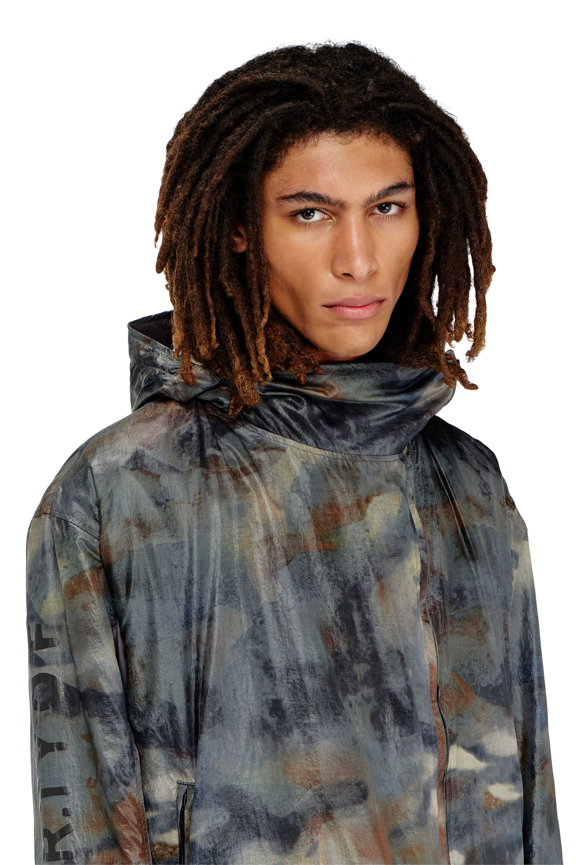 Men's Windbreaker with abstract print | Multicolor | Diesel TR