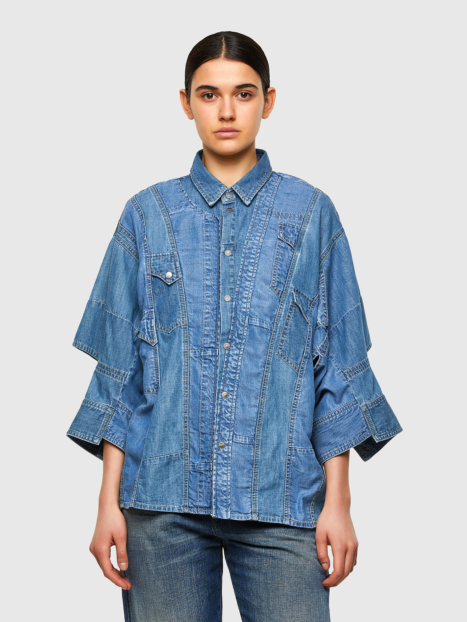 DE-RINGLE-MM-SP, Medium blue Diesel - DE-RINGLE-MM-SP, Medium blue - Denim Shirts - Image 1