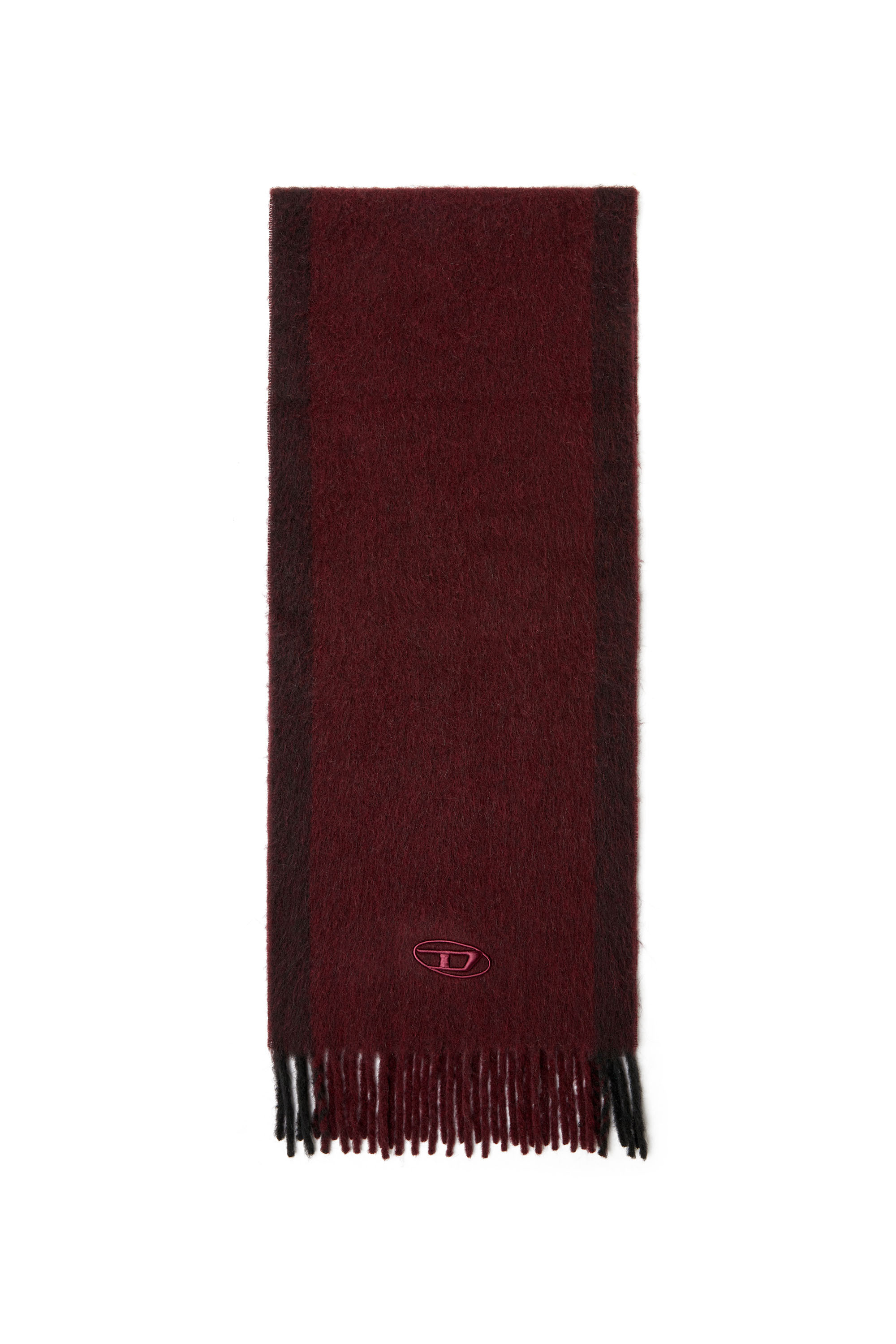Diesel - FR-S-OLID, Unisex's Jacquard wool scarf in burgundy in Burgundy - 1