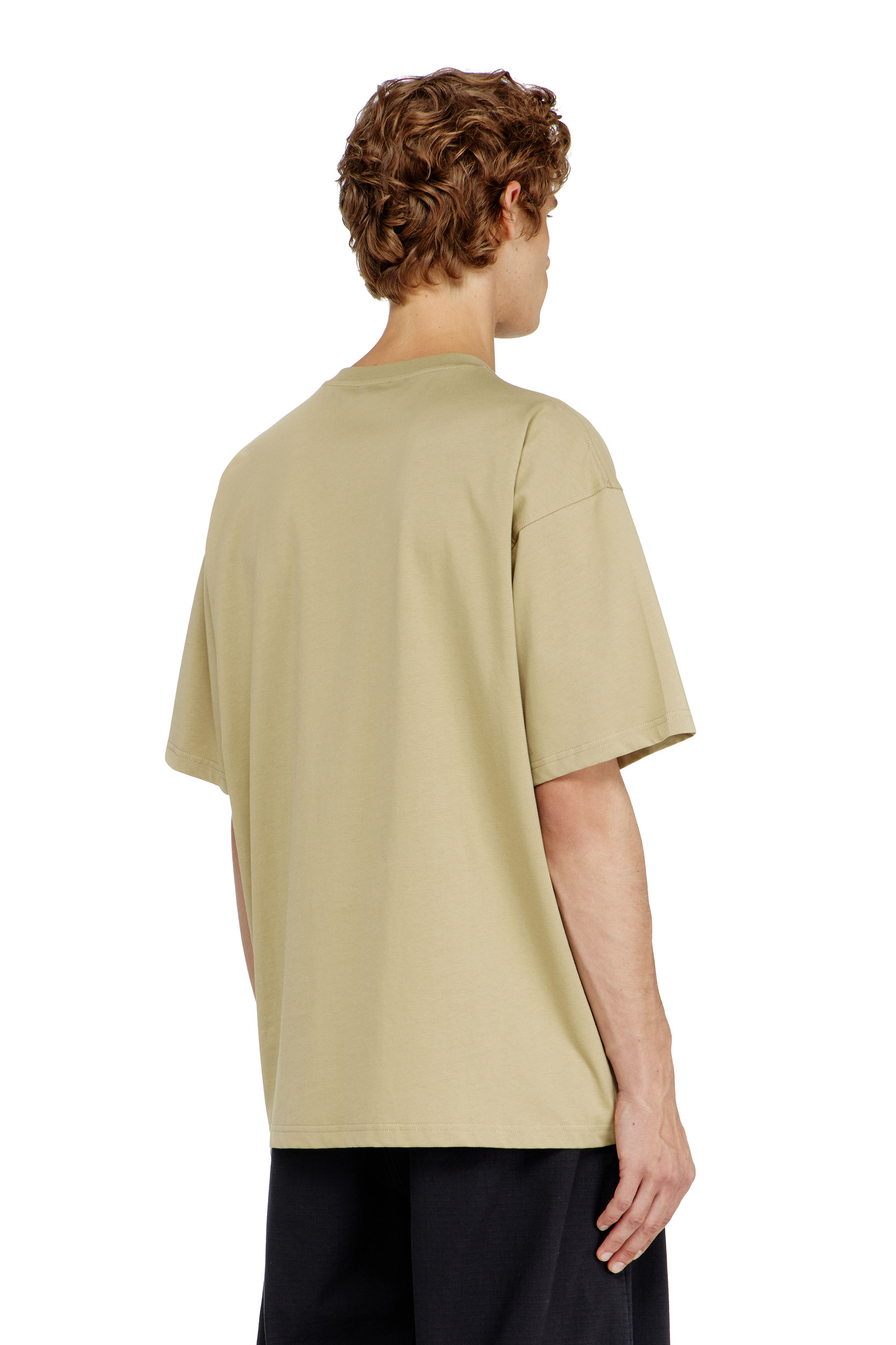 Diesel - T-BOXT-DCO, Man's Relaxed cotton T-shirt with Oval D embroidery in Beige - 2