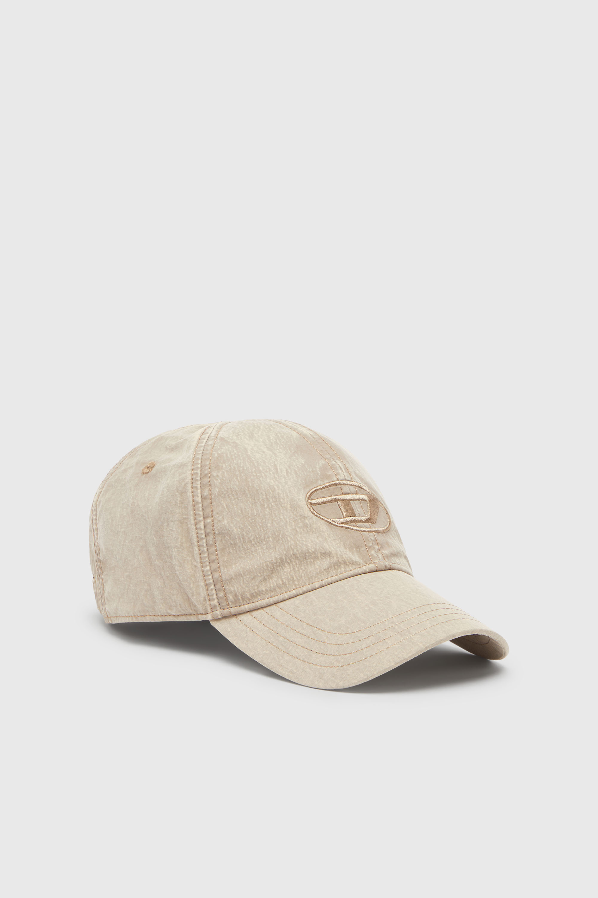 Diesel - C-NYLOFF, Man's Baseball cap with embroidered Oval D in Beige - 1