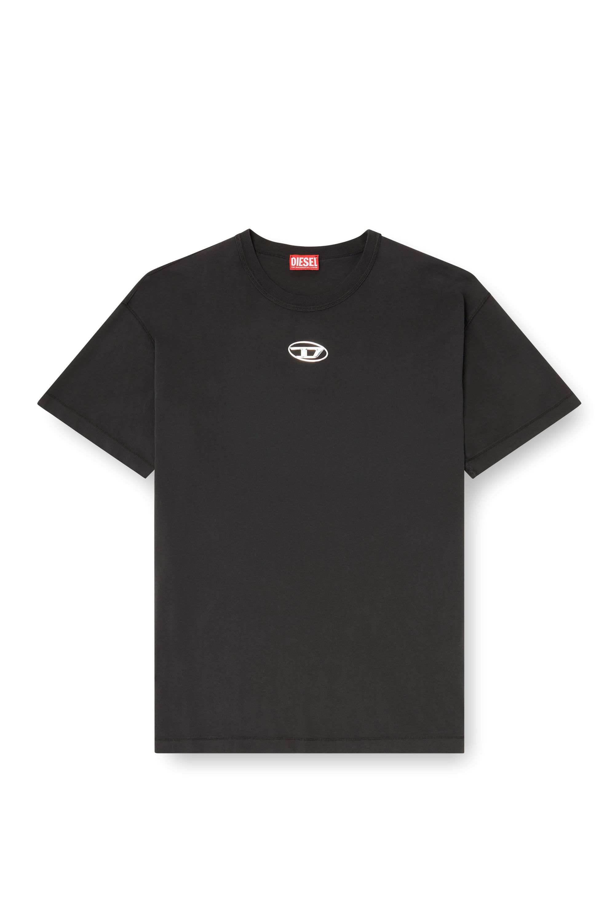 Diesel - T-NORM-IOD, Man's Light cotton T-shirt with metallic Oval D logo in Black - 3
