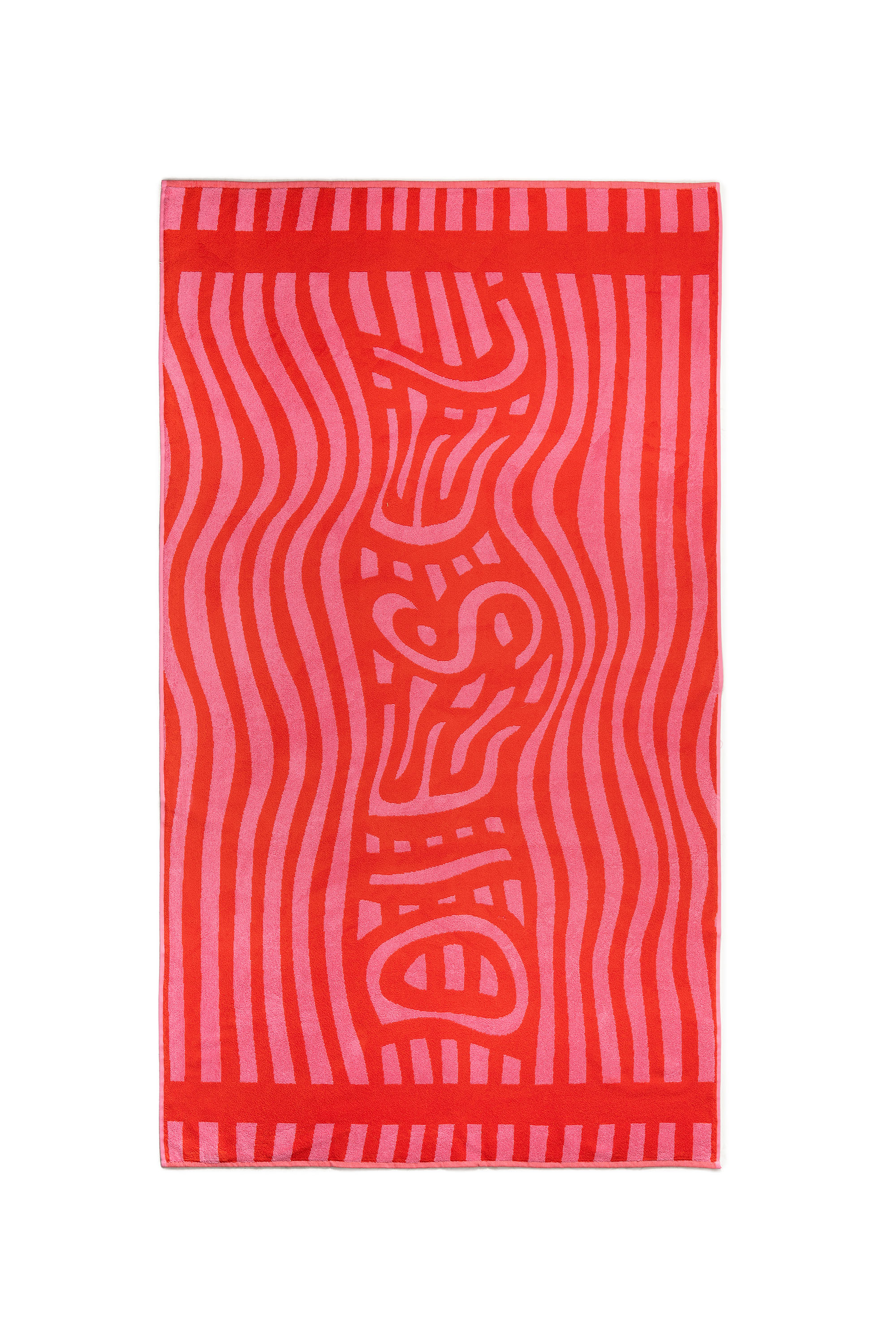 Diesel - 1018163  STRIPES PINK/RED TOWEL, Unisex's Terry towel 100x180 cm in Red - 1
