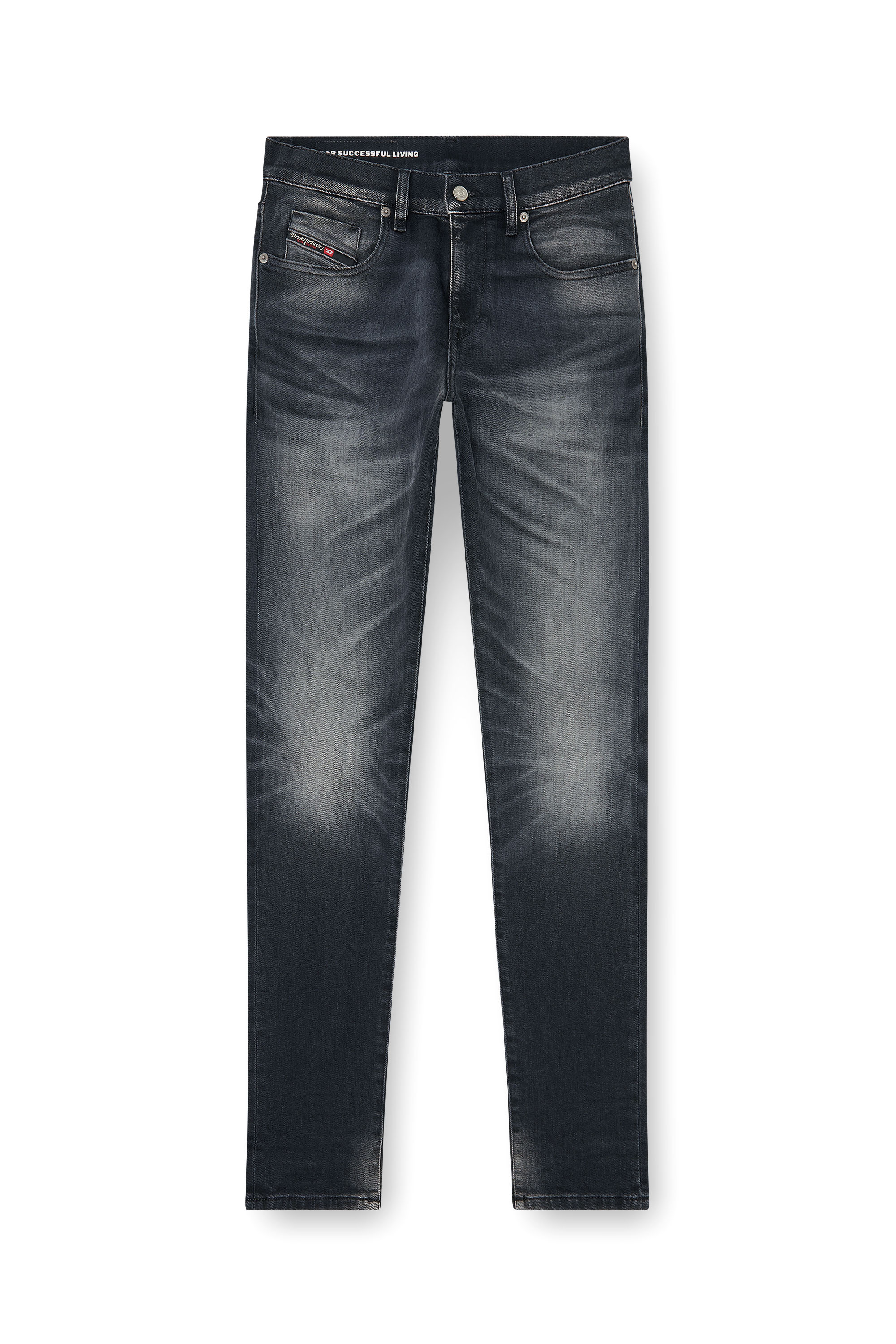 Diesel - Man's Slim Jeans 2019 D-Strukt 09P38, Black/Dark grey - 3