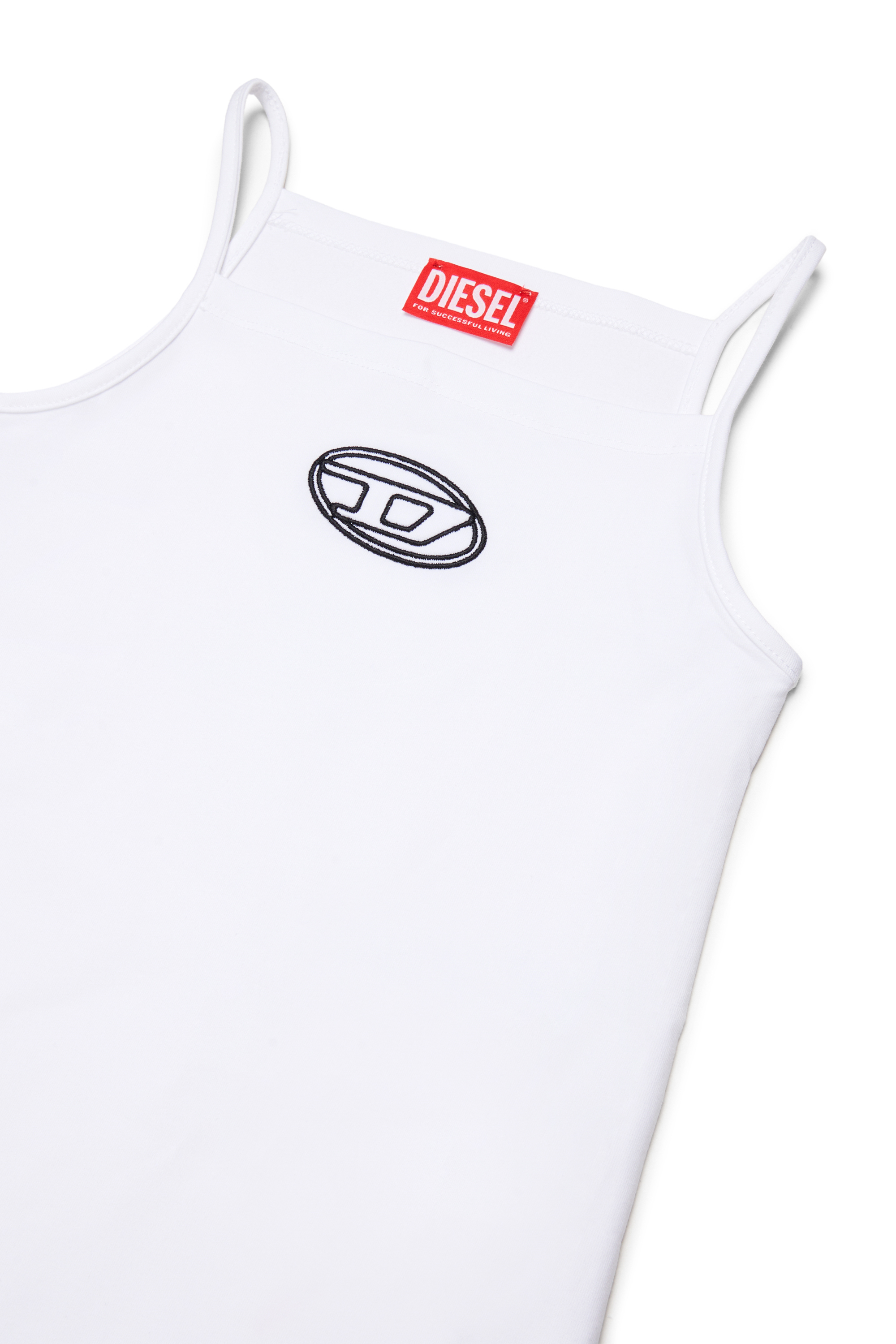Diesel - DKIPPY, Woman's Cotton tank dress with embroidery in White - 3