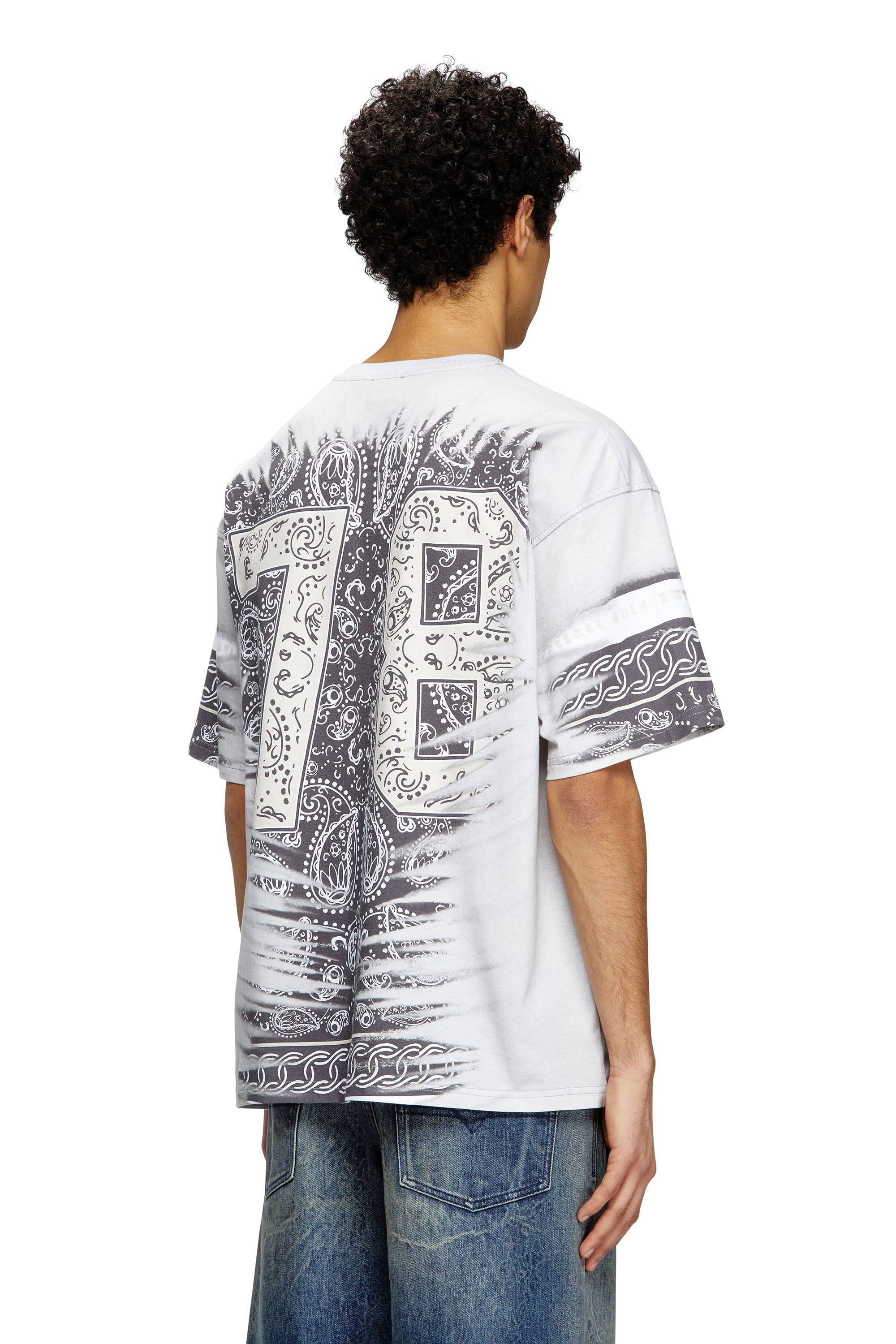 Men's T-shirt with 78 bandana print | White | Diesel