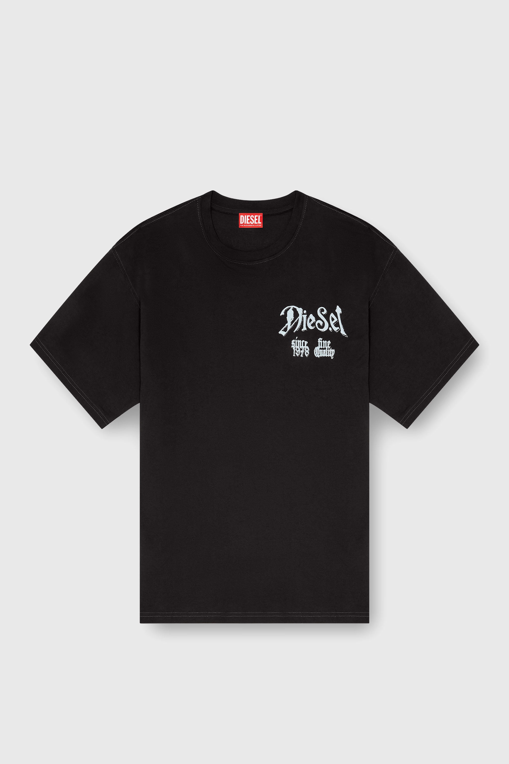 Diesel - T-BOXT-AA2, Man's Cotton T-shirt with flock graphic in Black - 2